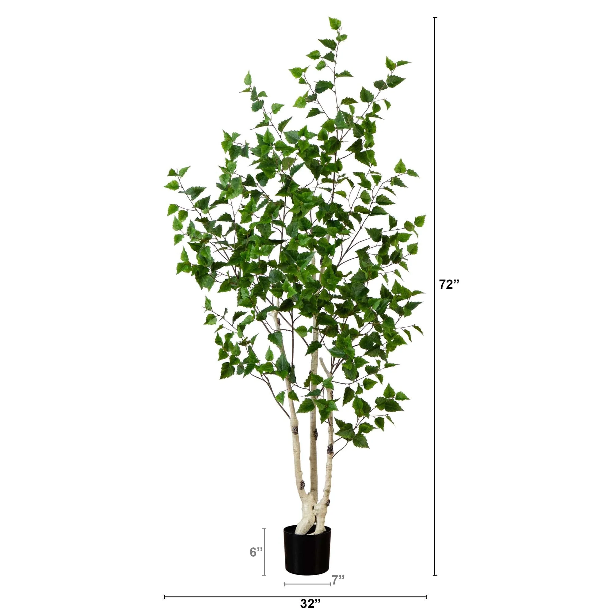 6’ Artificial Birch Tree with Real Touch Leaves - Image 6