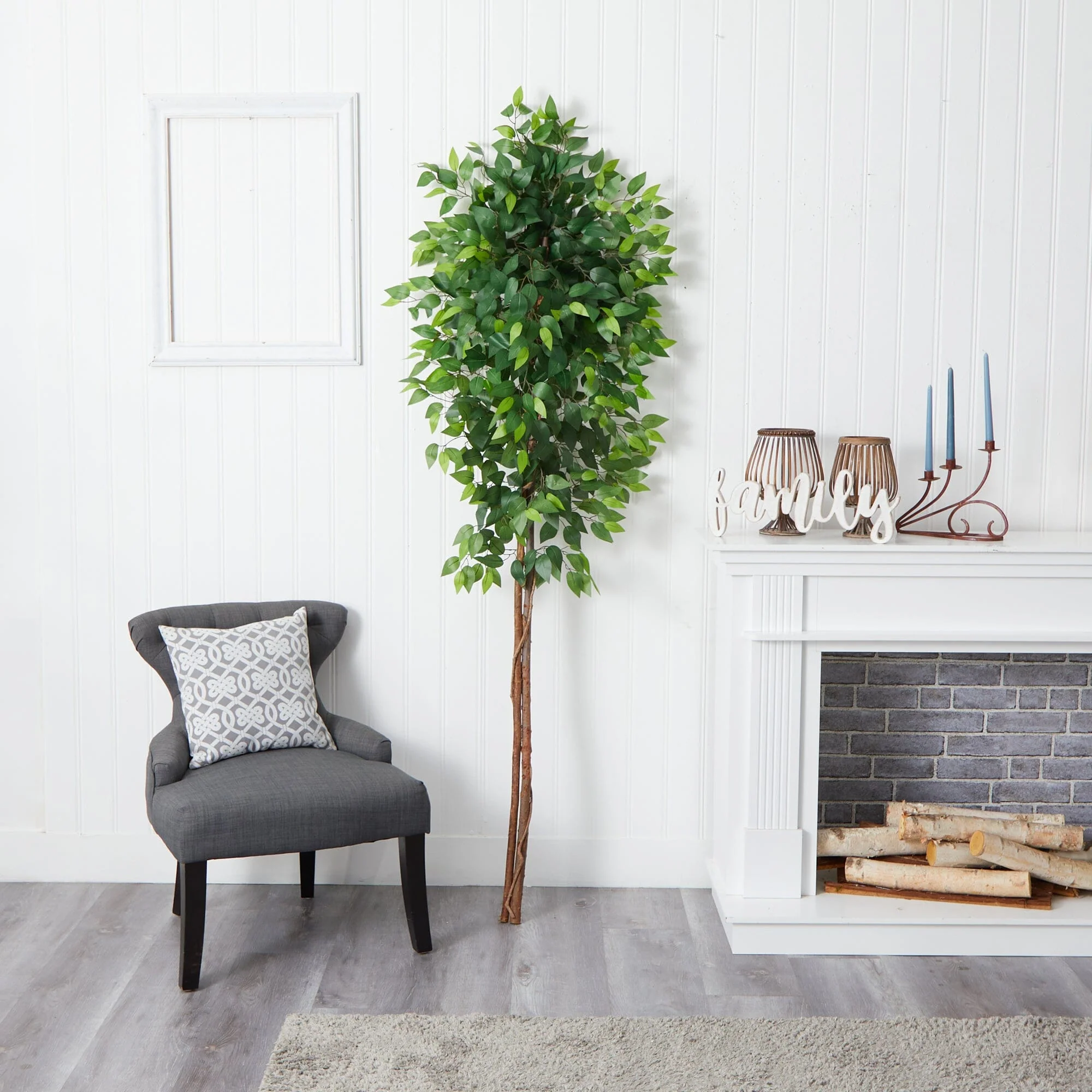 6’ Artificial Double Trunk Ficus Tree (No Pot) - Image 4