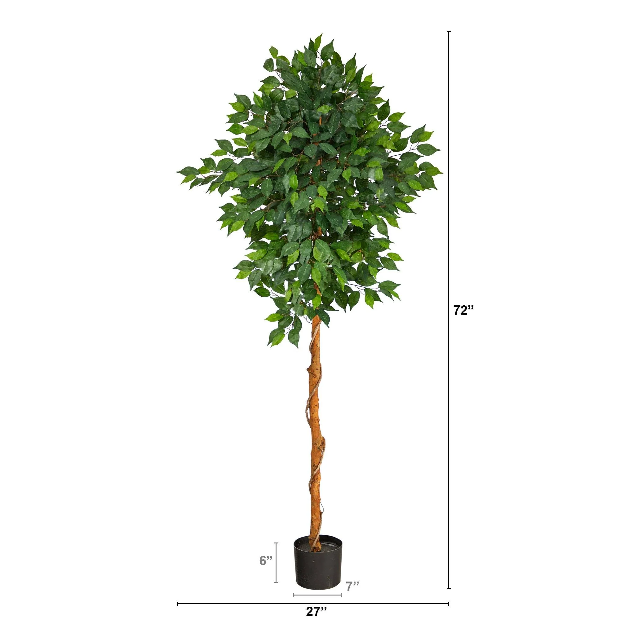 6’ Artificial Ficus Tree - Image 2