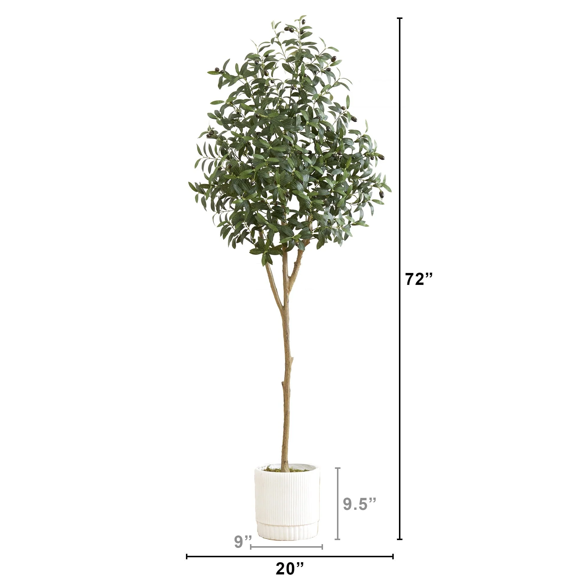 6’ Artificial Olive Tree with White Decorative Planter - Image 4