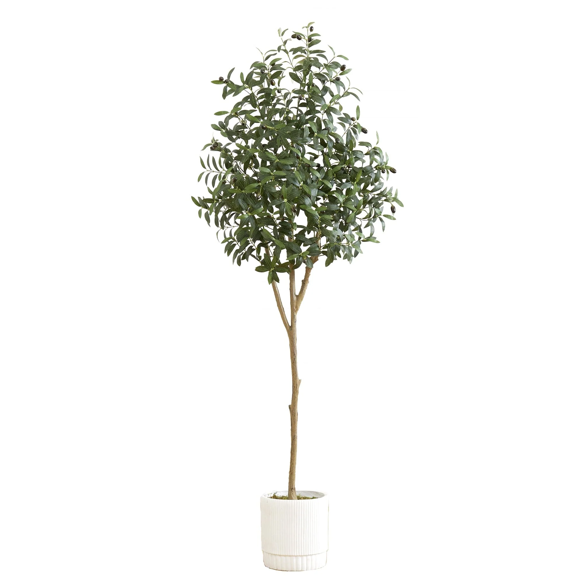 6’ Artificial Olive Tree with White Decorative Planter - Image 7
