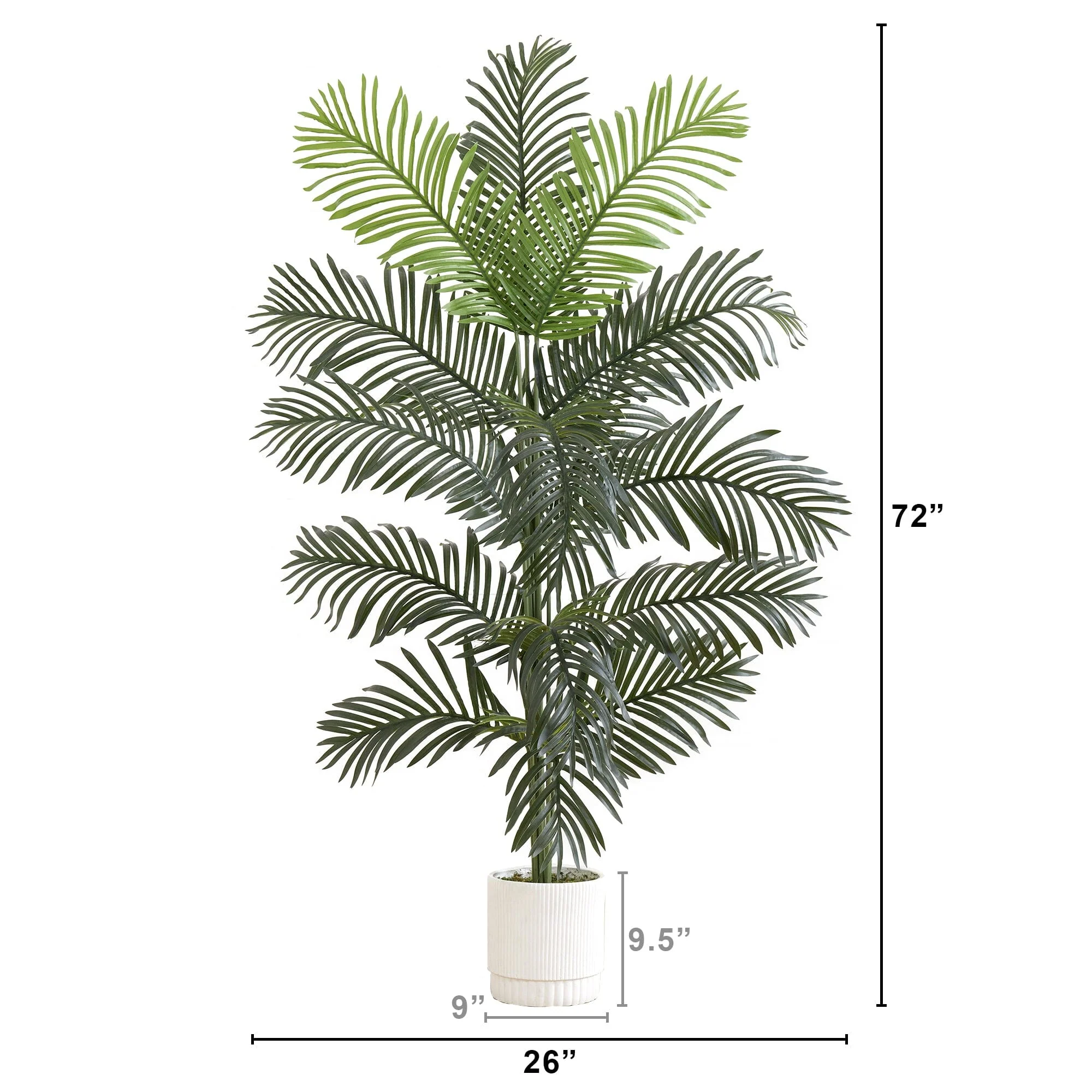 6’ Artificial Paradise Palm with White Decorative Planter - Image 6