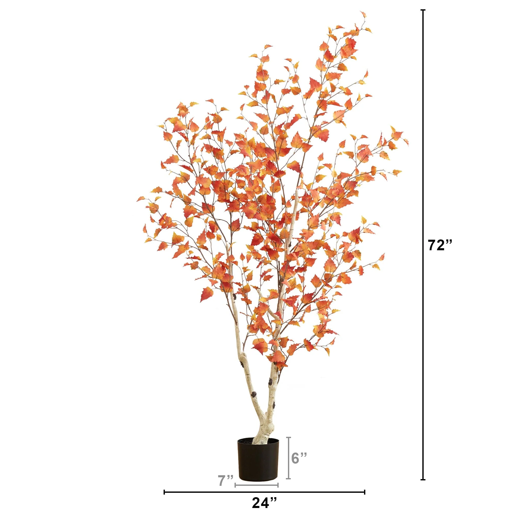 6’ Autumn Birch Artificial Fall Tree - Image 5