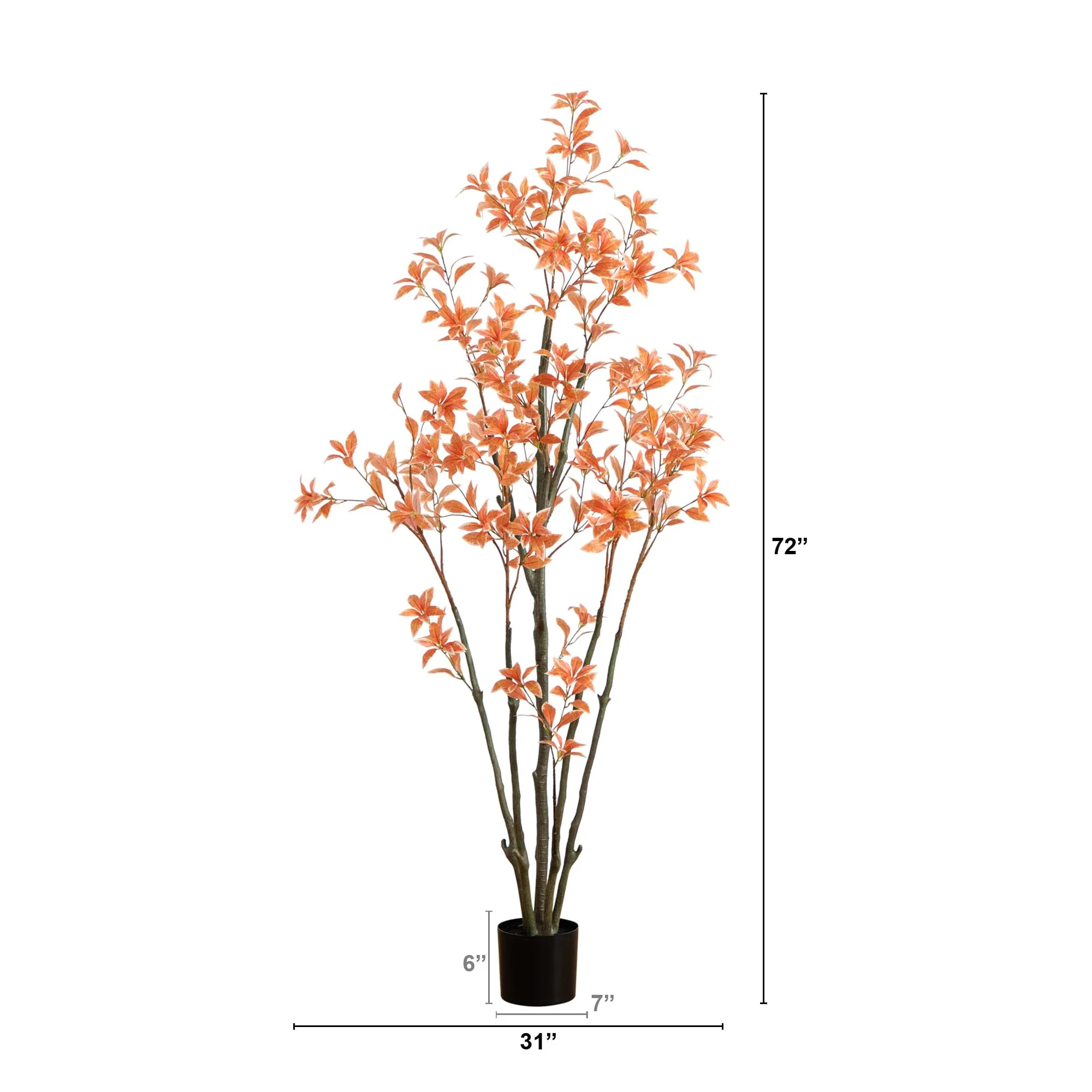 6’ Autumn Pieris Artificial Fall Tree - Image 7