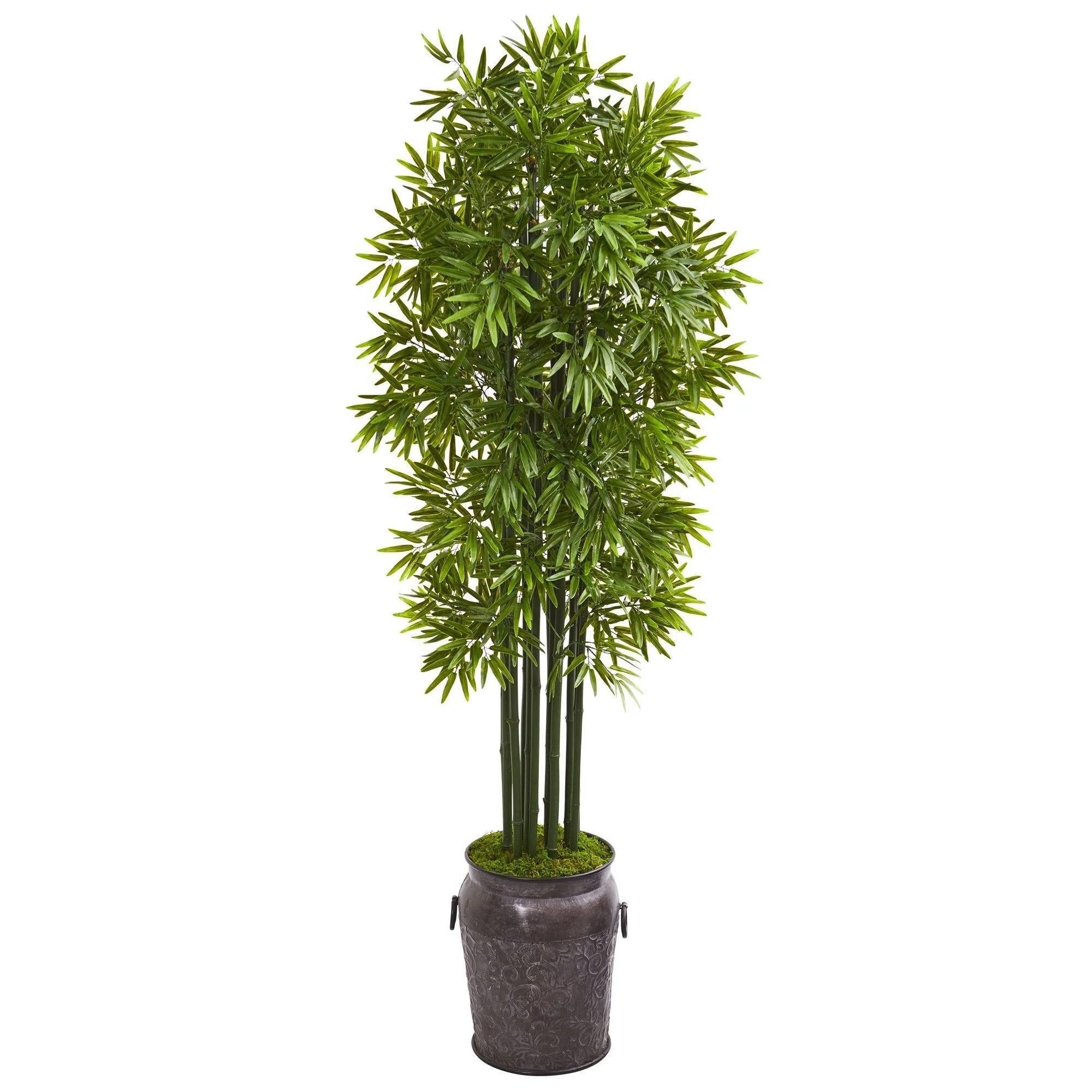 6’ Bamboo Artificial Tree with Black Trunks in Planter (Indoor/Outdoor) - Image 3