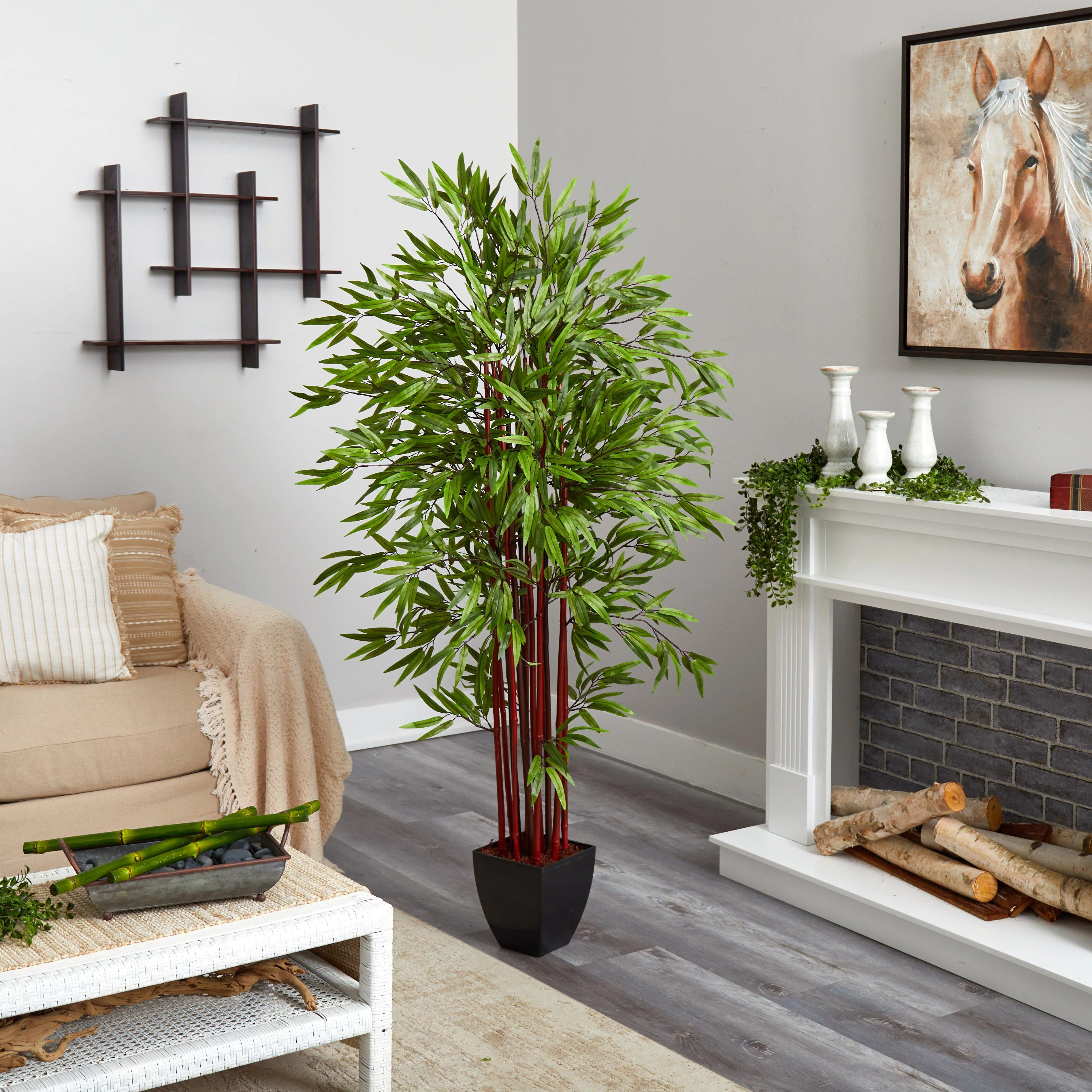 6’ Bamboo Silk Tree w/Planter - Image 4