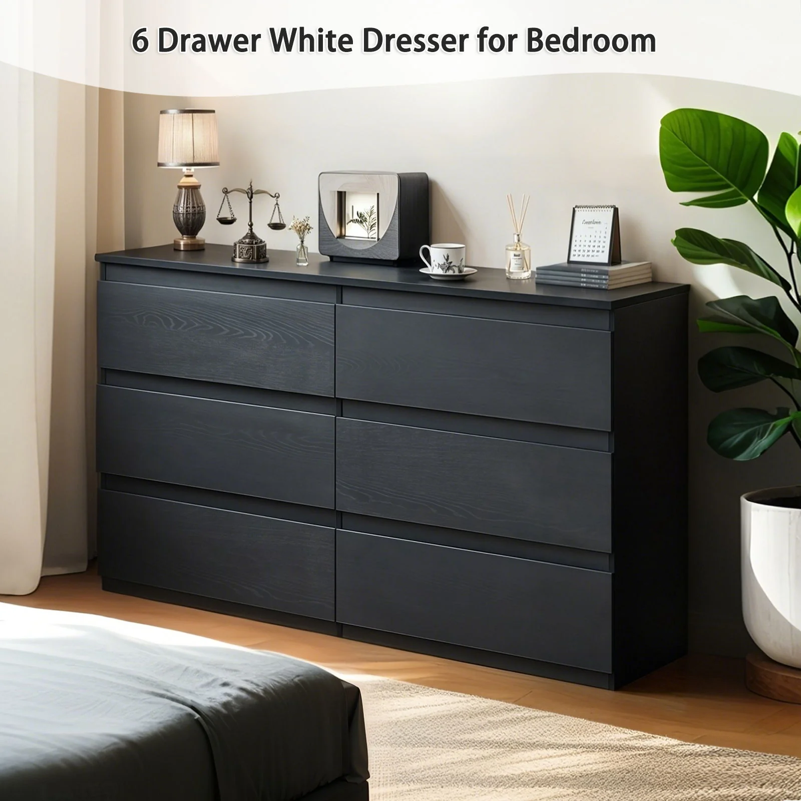 6 Drawer Dresser With Spacious Countertop And Concealed Handles - Image 3