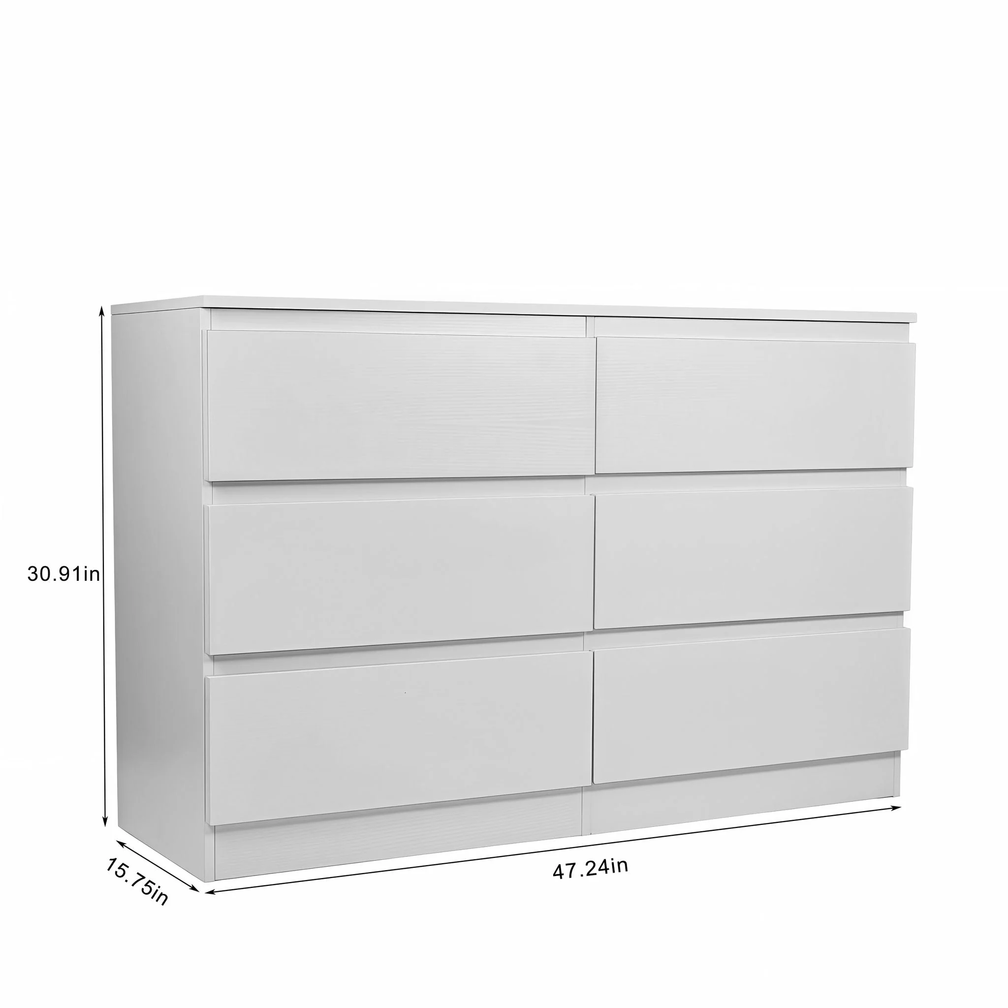 6 Drawer Dresser With Spacious Countertop And Concealed Handles - Image 7