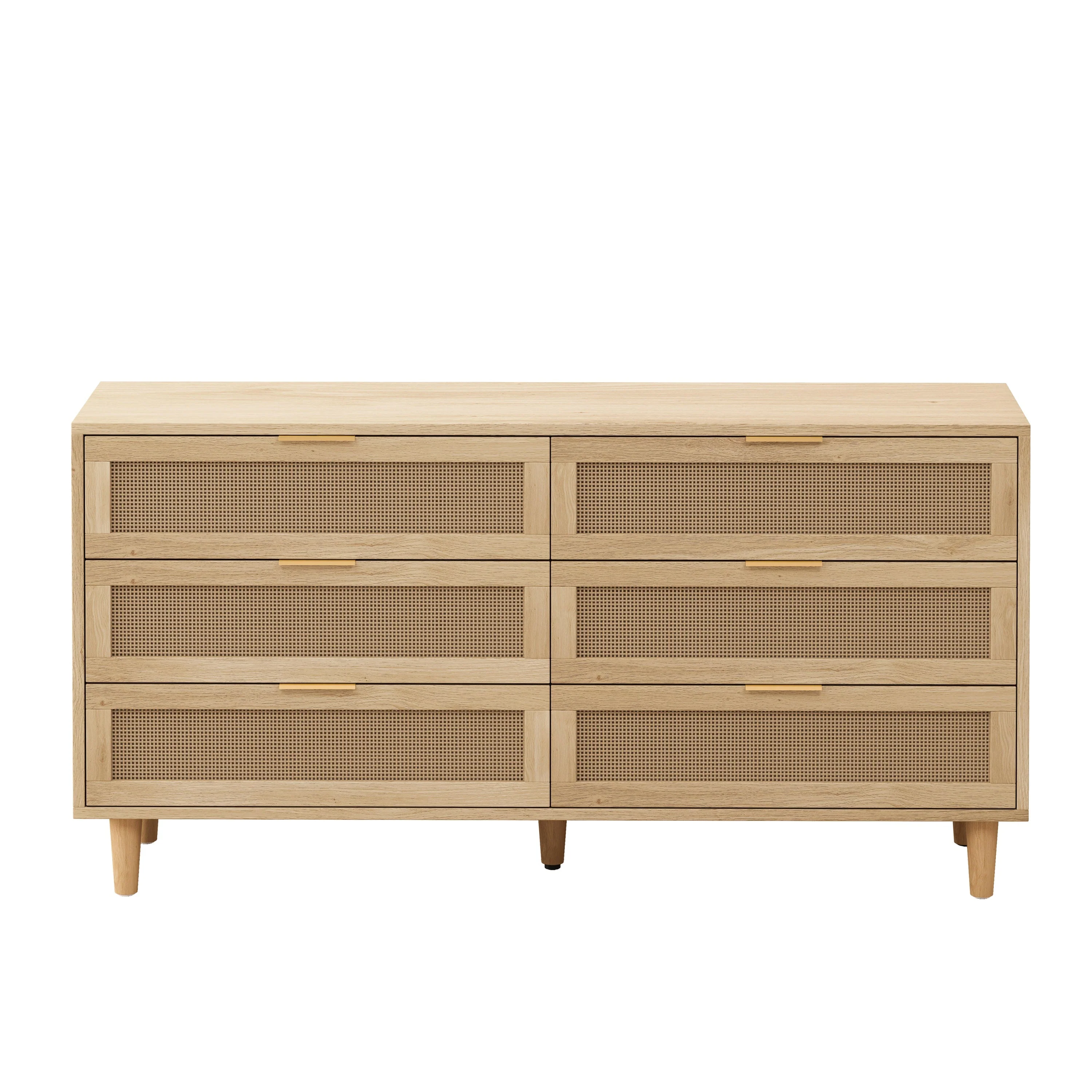 6-Drawers Rattan Storage Cabinet Natural - Image 4