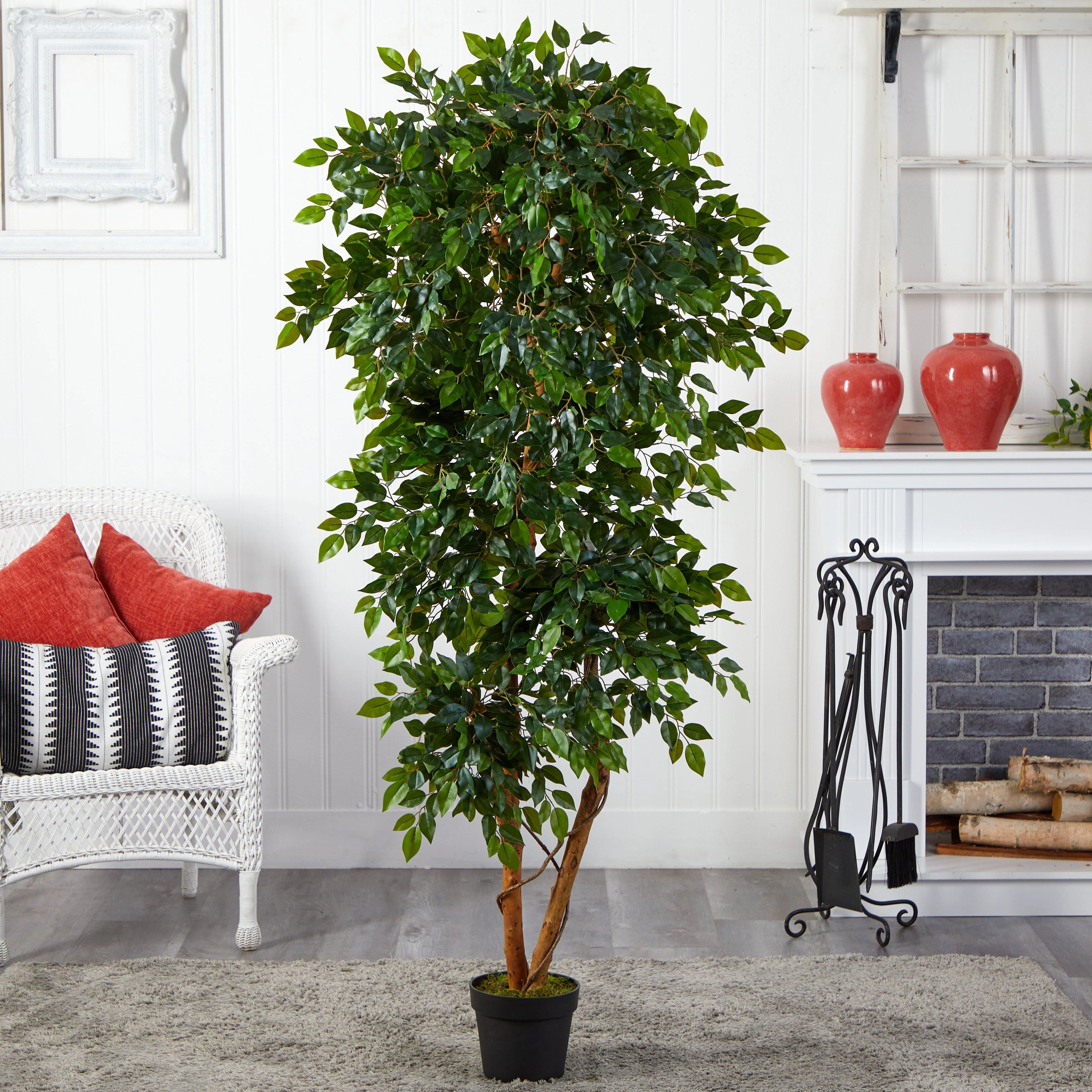 6’ Elegant Ficus Artificial Tree - Image 4