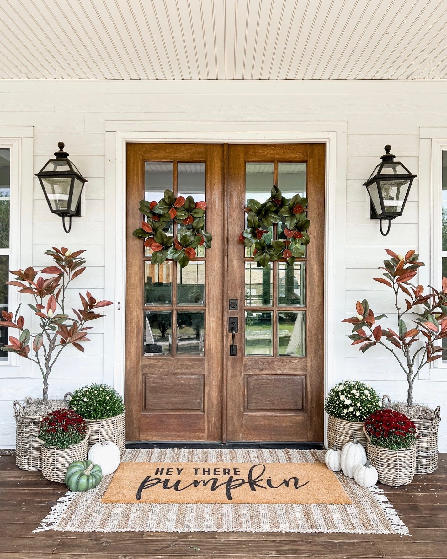 6’ Fall Magnolia Artificial Tree - Image 2
