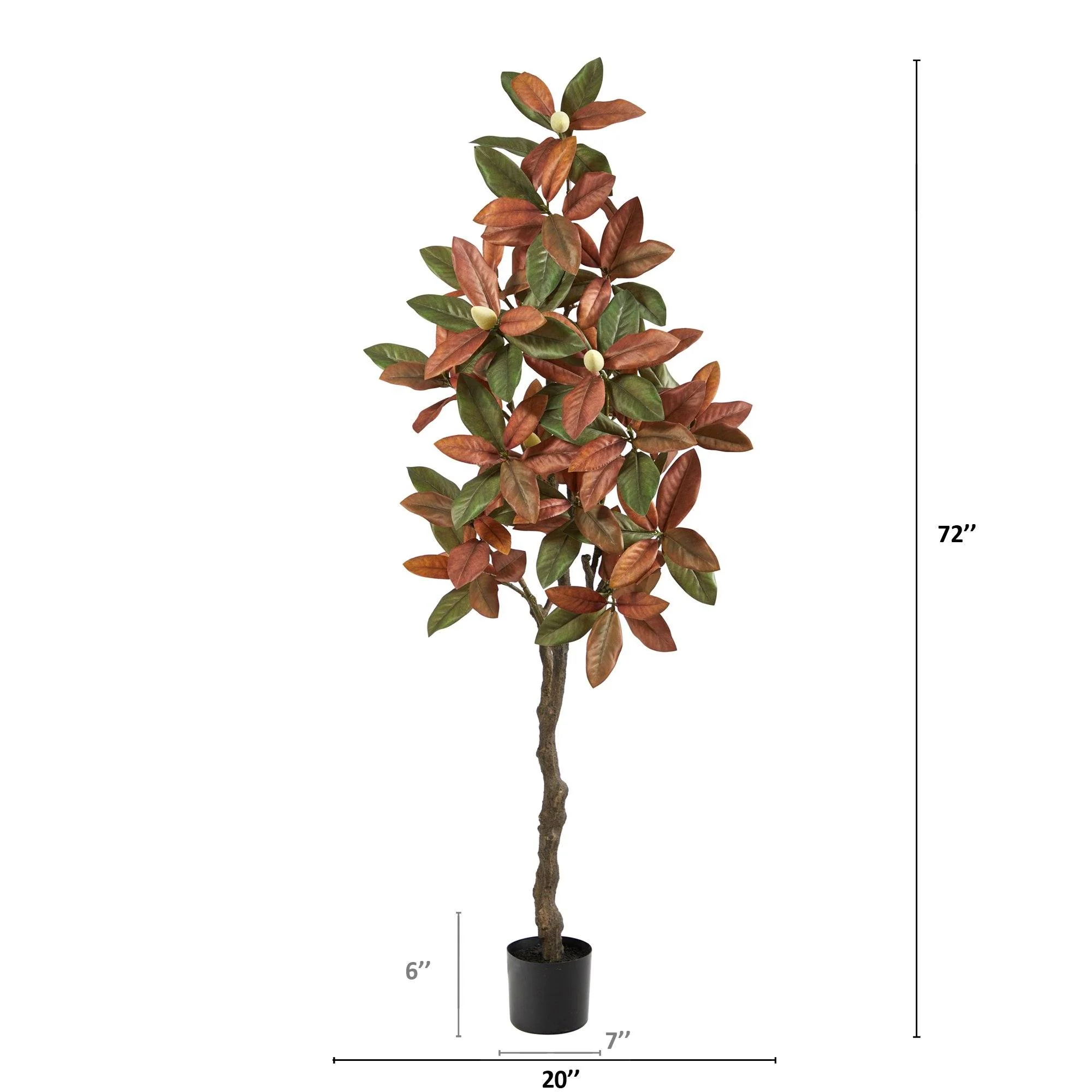 6’ Fall Magnolia Artificial Tree - Image 3