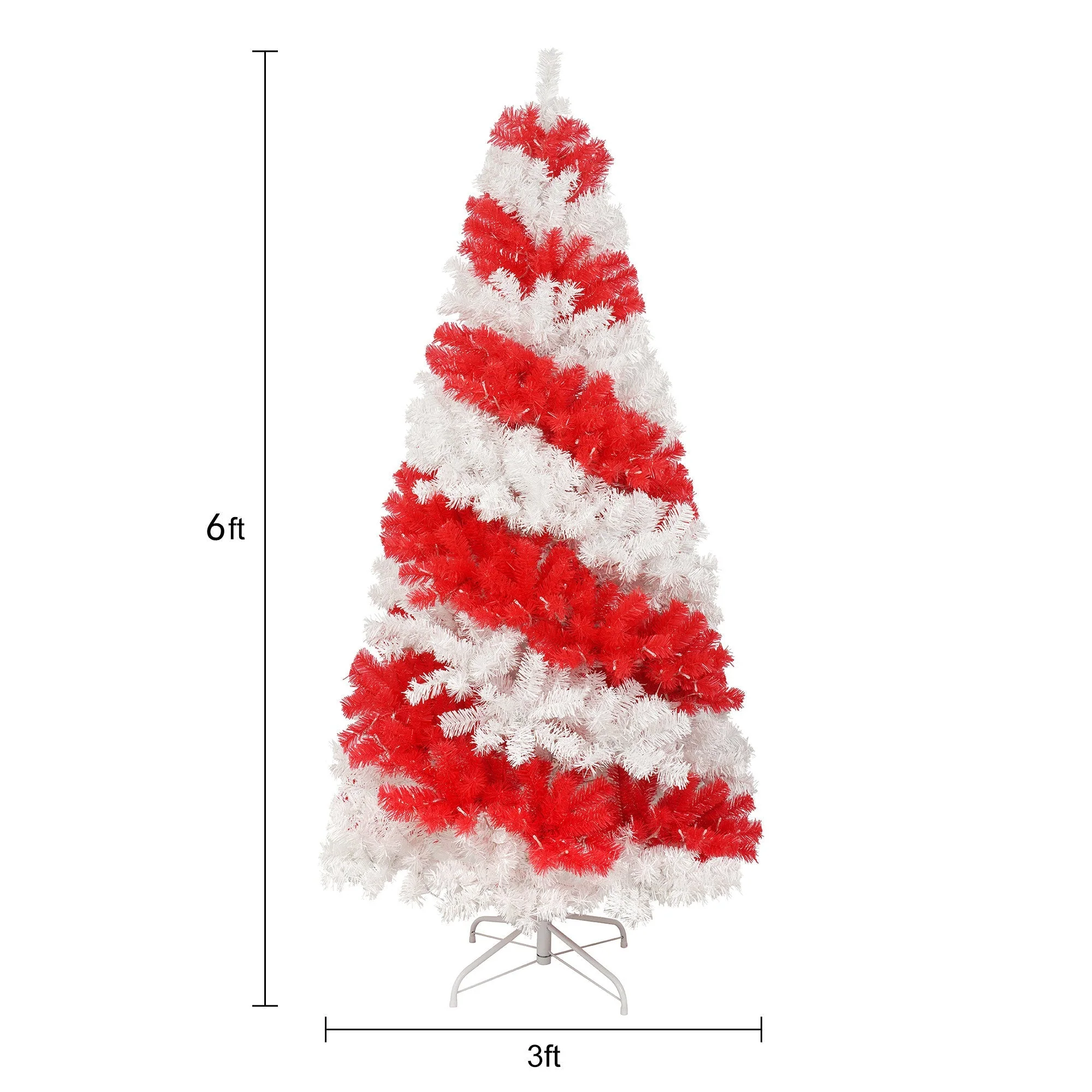 6-Foot Candy Cane Christmas Tree with 300 LED Lights - Image 7
