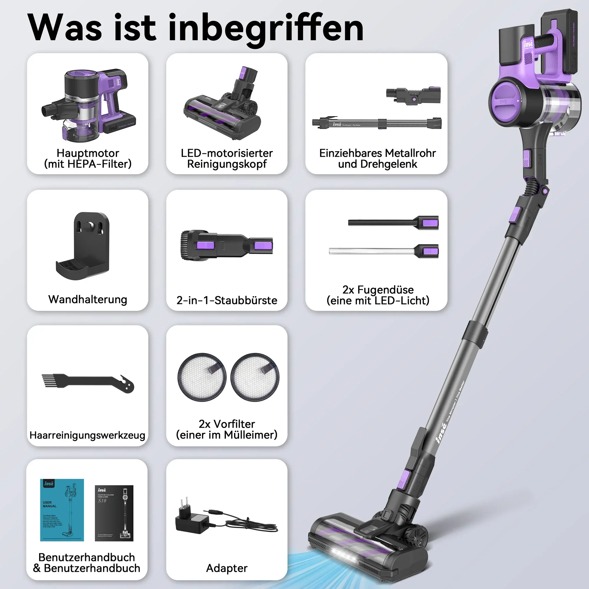 6 in 1 Cordless Stick Vacuum Cleaner 45KPa Powerful Suction 50 Min Runtime - Image 6
