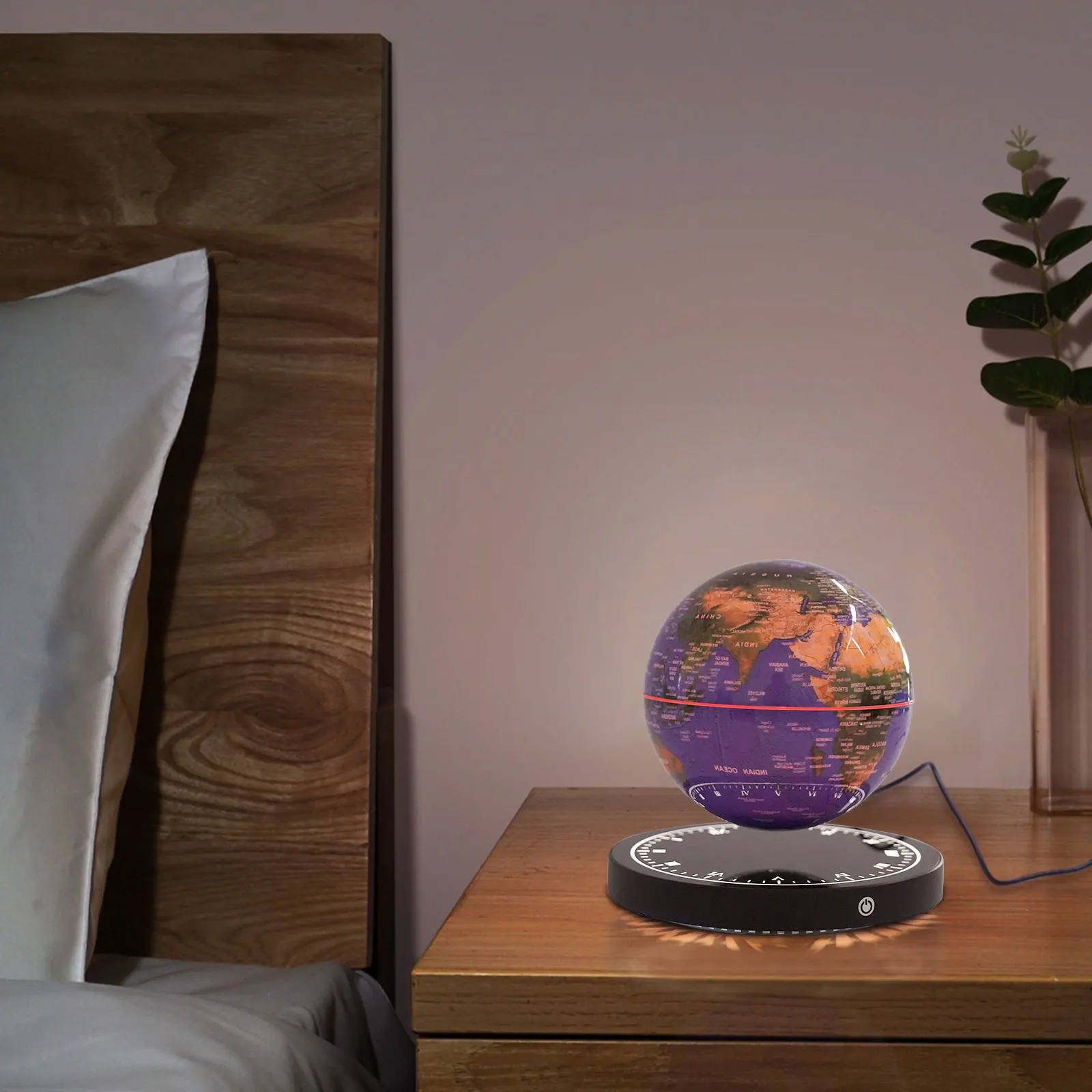 6 Inch Floating Levitating Globe RGB Light Magnetic World Map Desk Decor Gift - Image 2