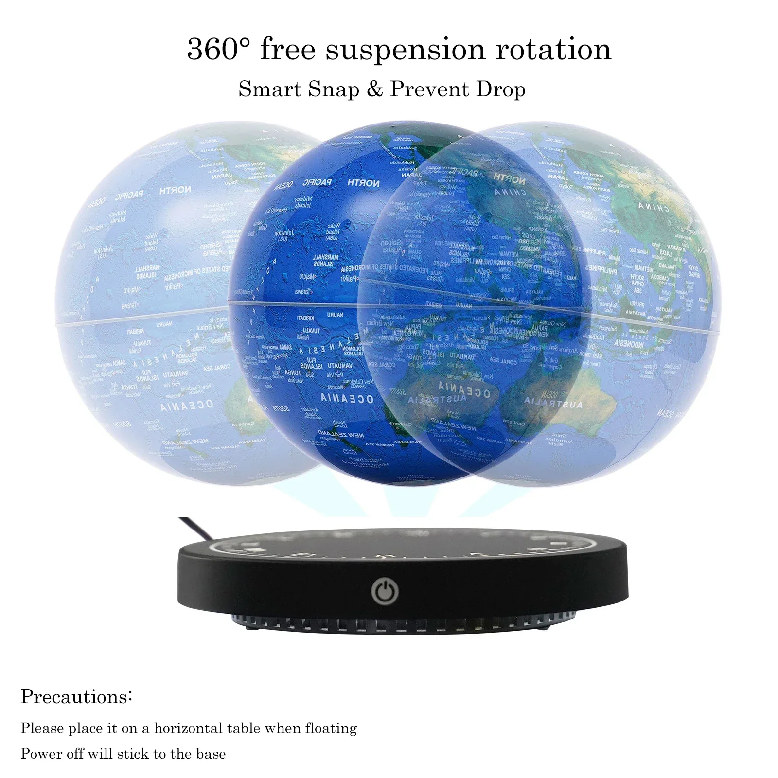 6 Inch Floating Levitating Globe RGB Light Magnetic World Map Desk Decor Gift - Image 5