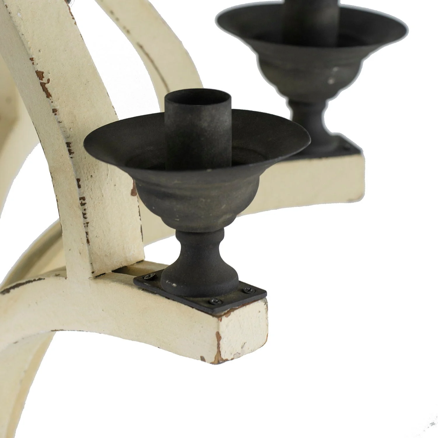 6 Light Wood Chandelier with Adjustable Chain - Cream - Image 11