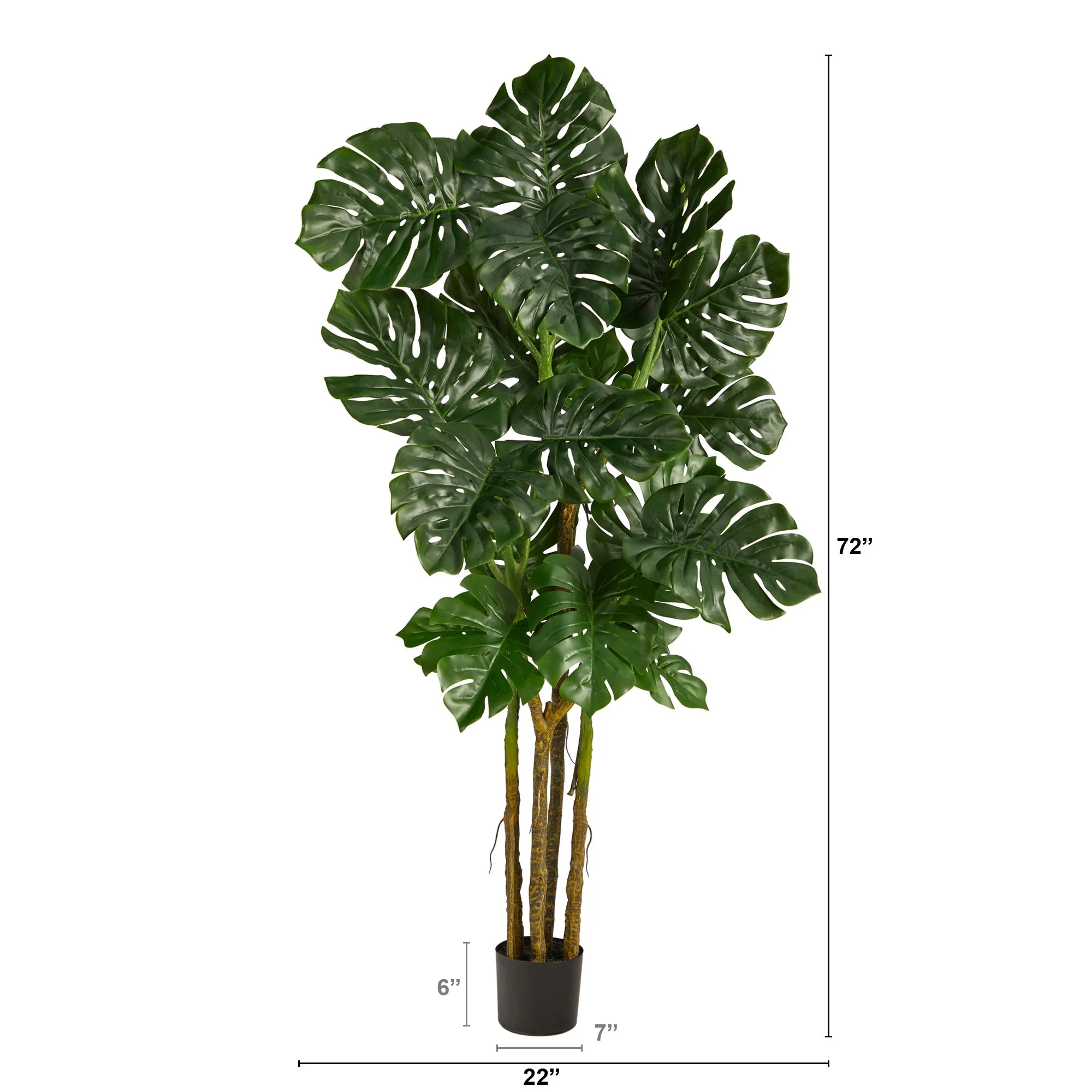 6’ Monstera Tree Artificial - Image 2