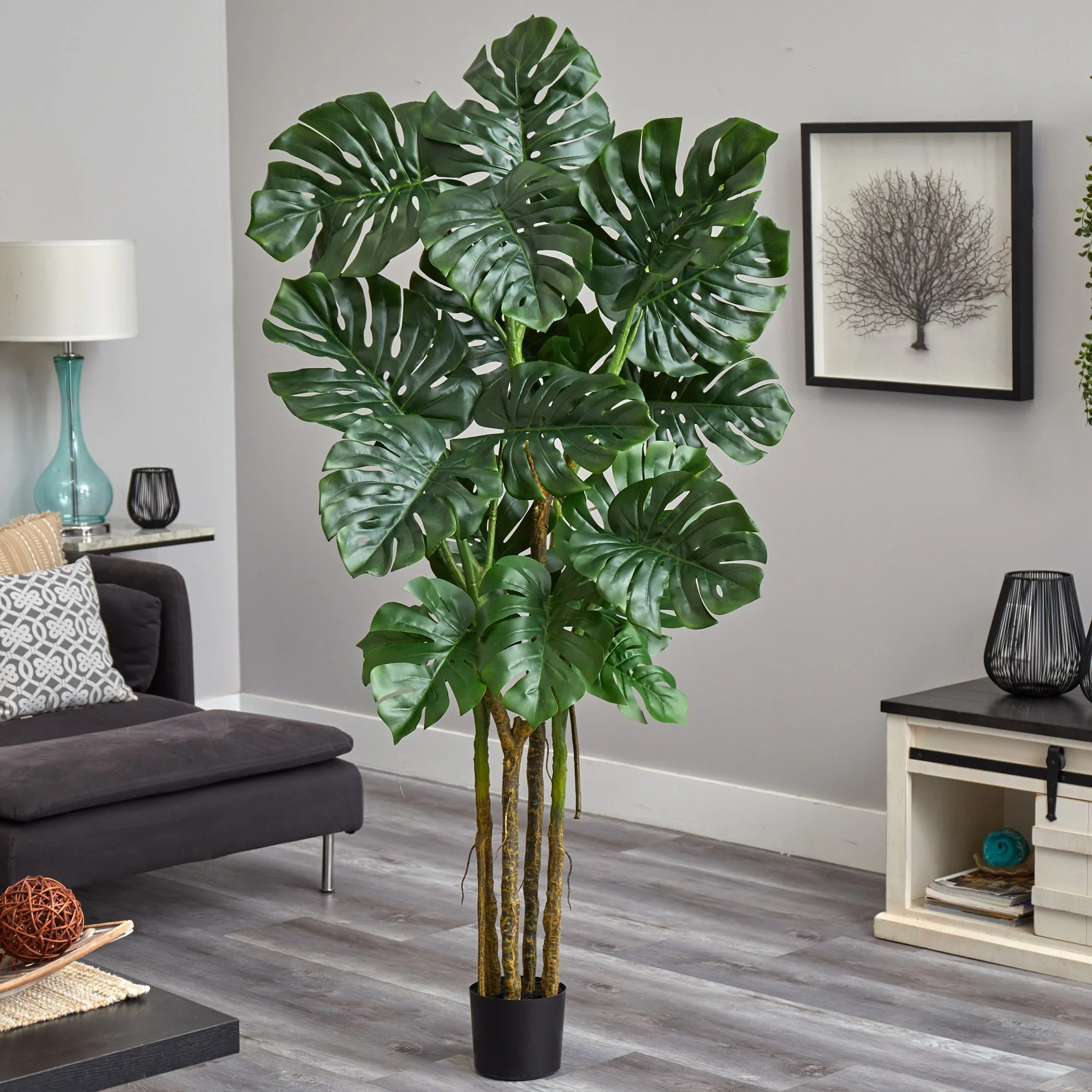 6’ Monstera Tree Artificial - Image 3