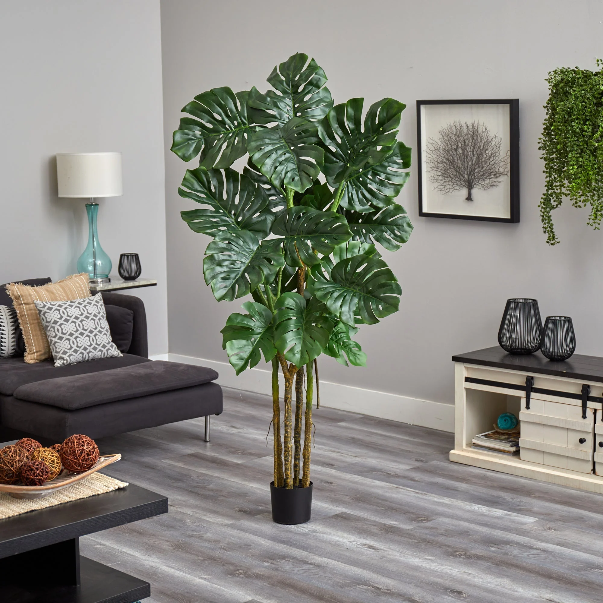 6’ Monstera Tree Artificial - Image 4
