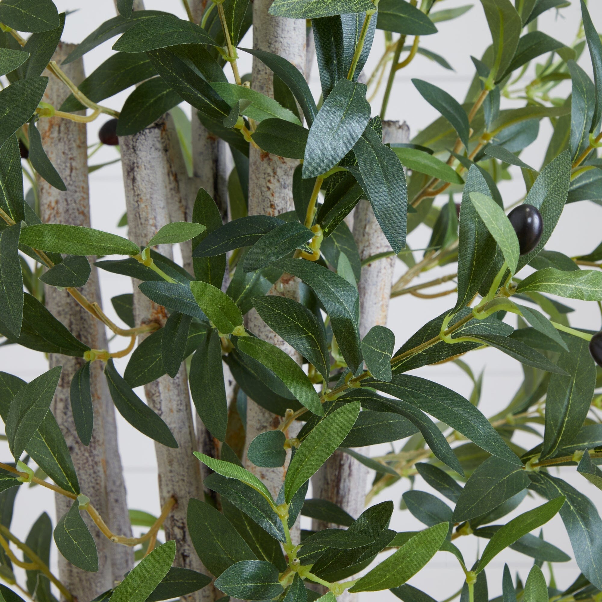 6' Olive Artificial Tree in White Tower Planter - Image 2