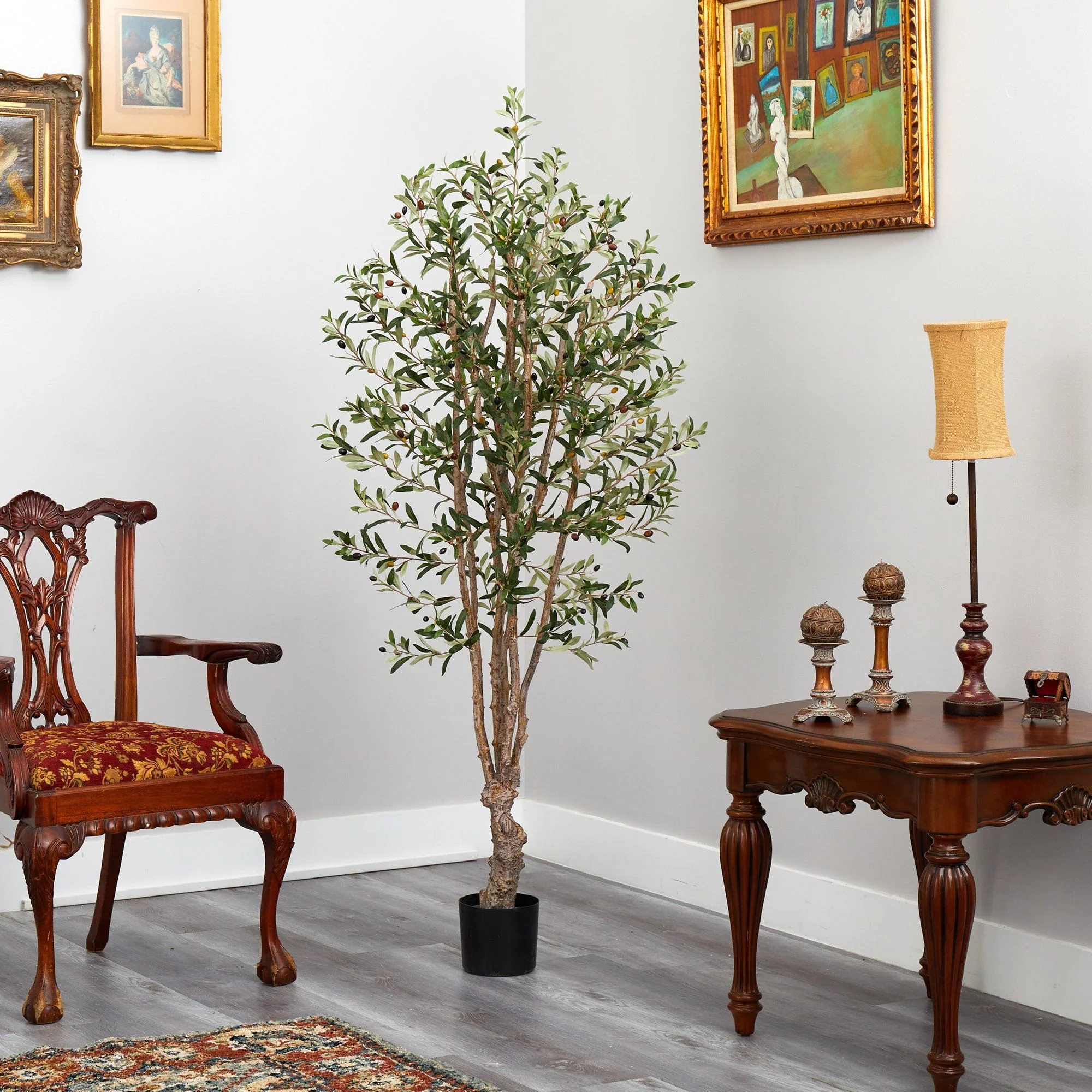 6’ Olive Artificial Tree with 1656 Leaves - Image 3