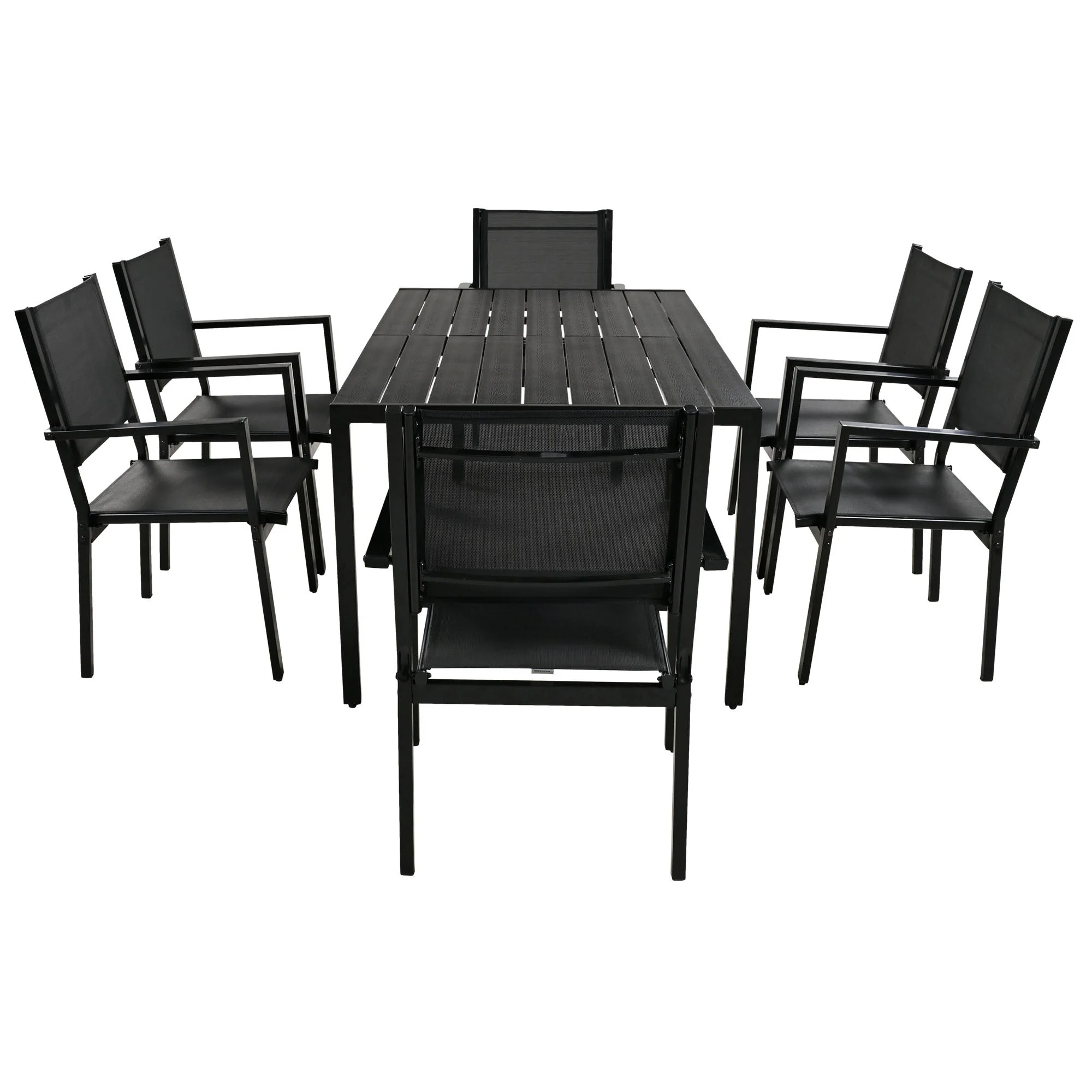 6-Person Modern Steel Outdoor Dining Set - Image 4