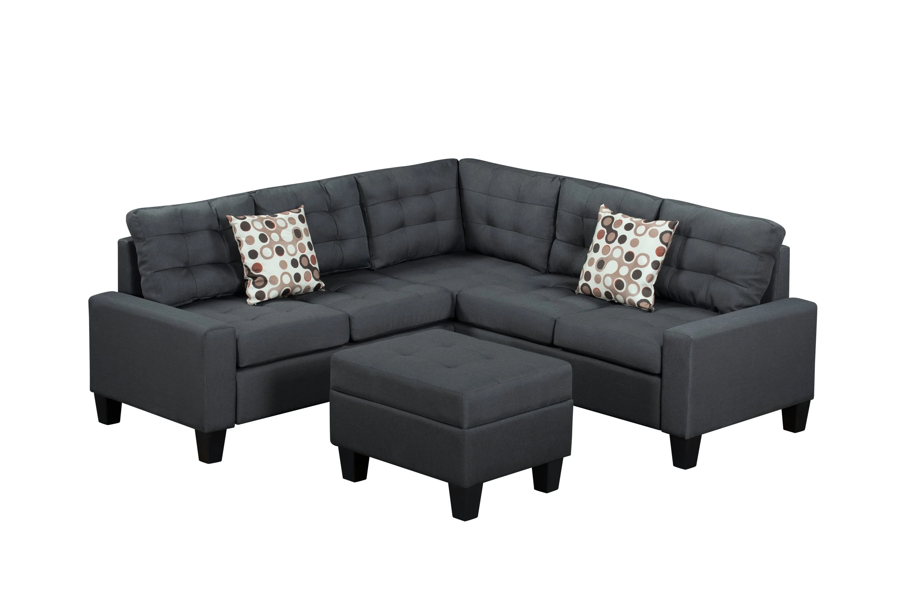 6-Piece Upholstered Sectional Sofa Grey - Image 3