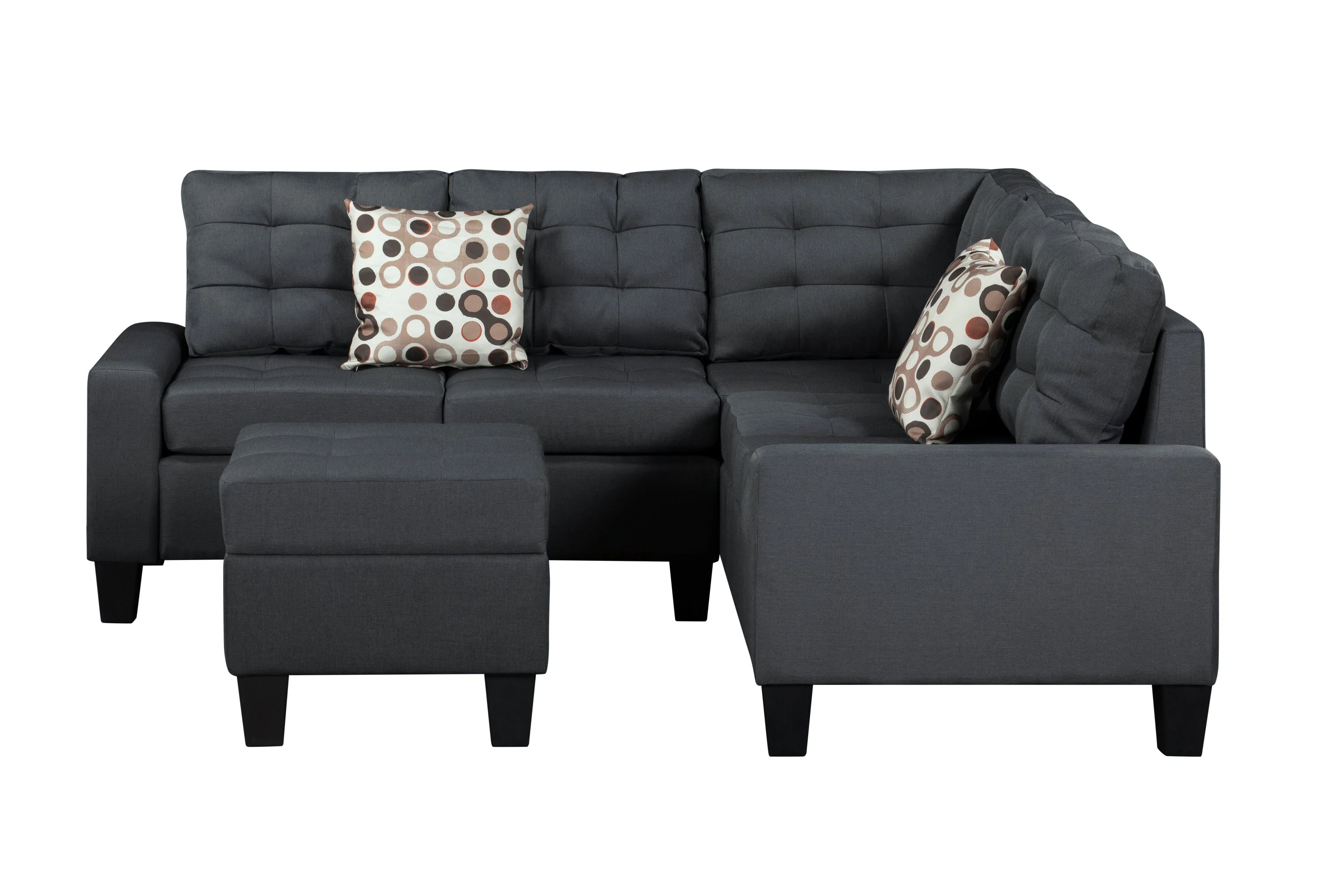6-Piece Upholstered Sectional Sofa Grey - Image 5