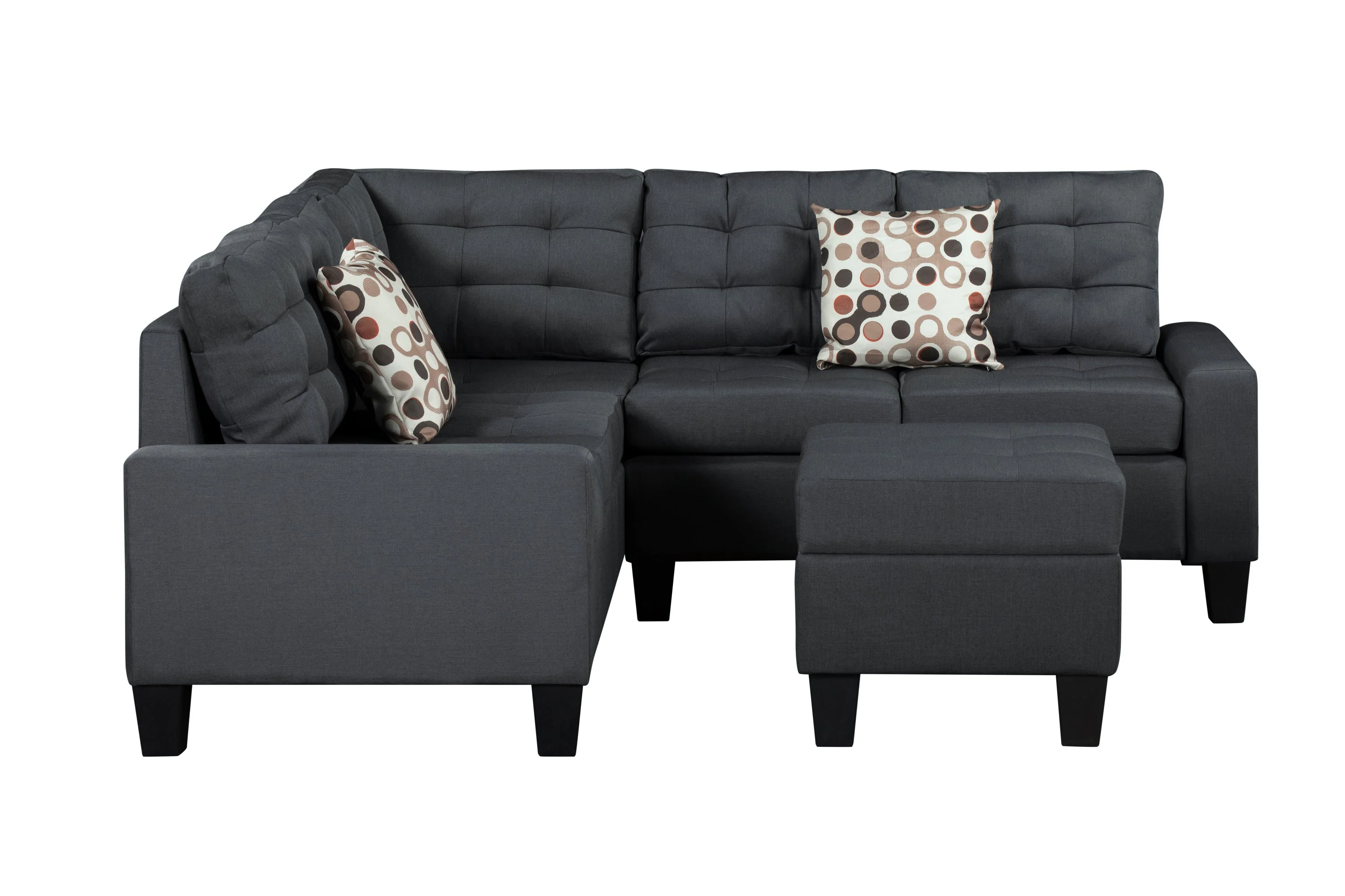 6-Piece Upholstered Sectional Sofa Grey - Image 6