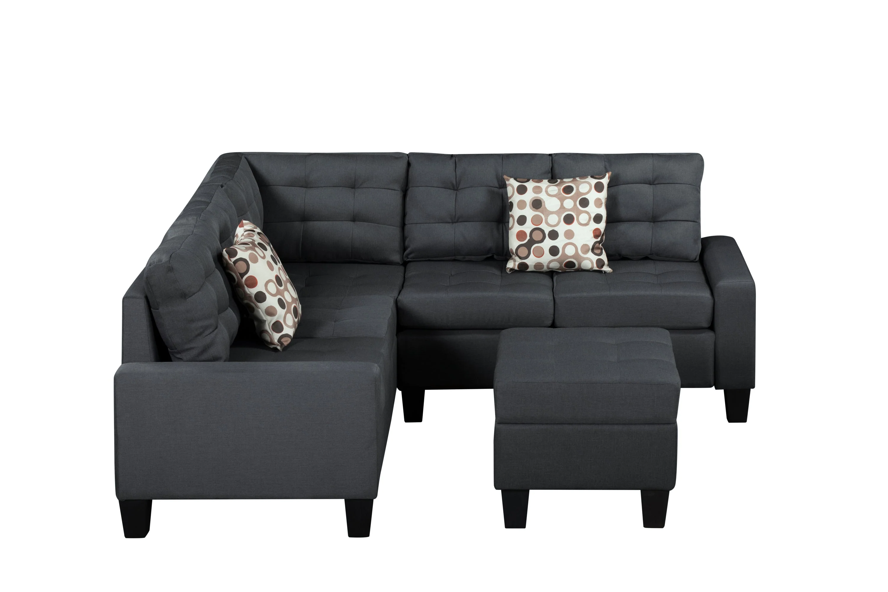 6-Piece Upholstered Sectional Sofa Grey - Image 7