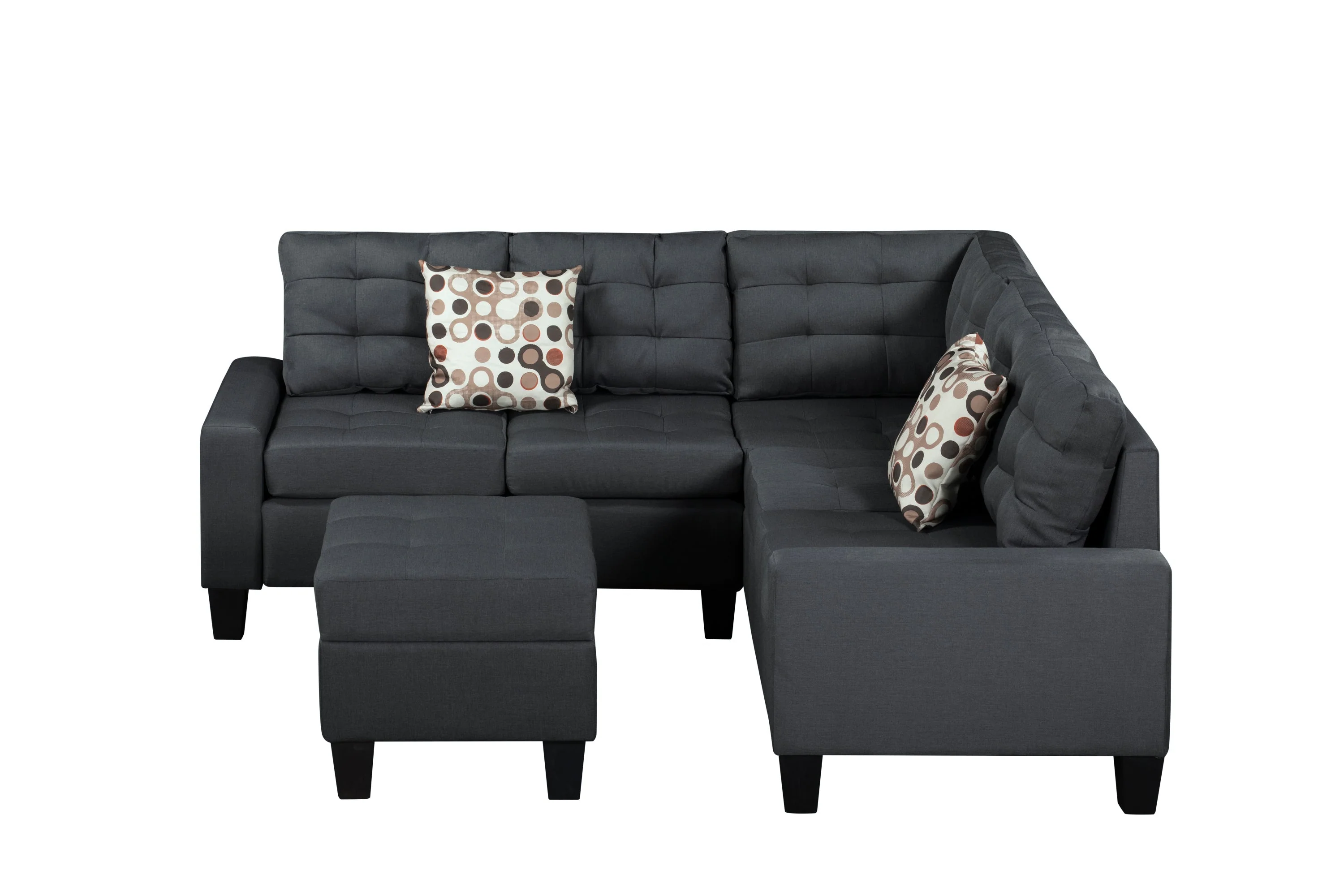 6-Piece Upholstered Sectional Sofa Grey - Image 8