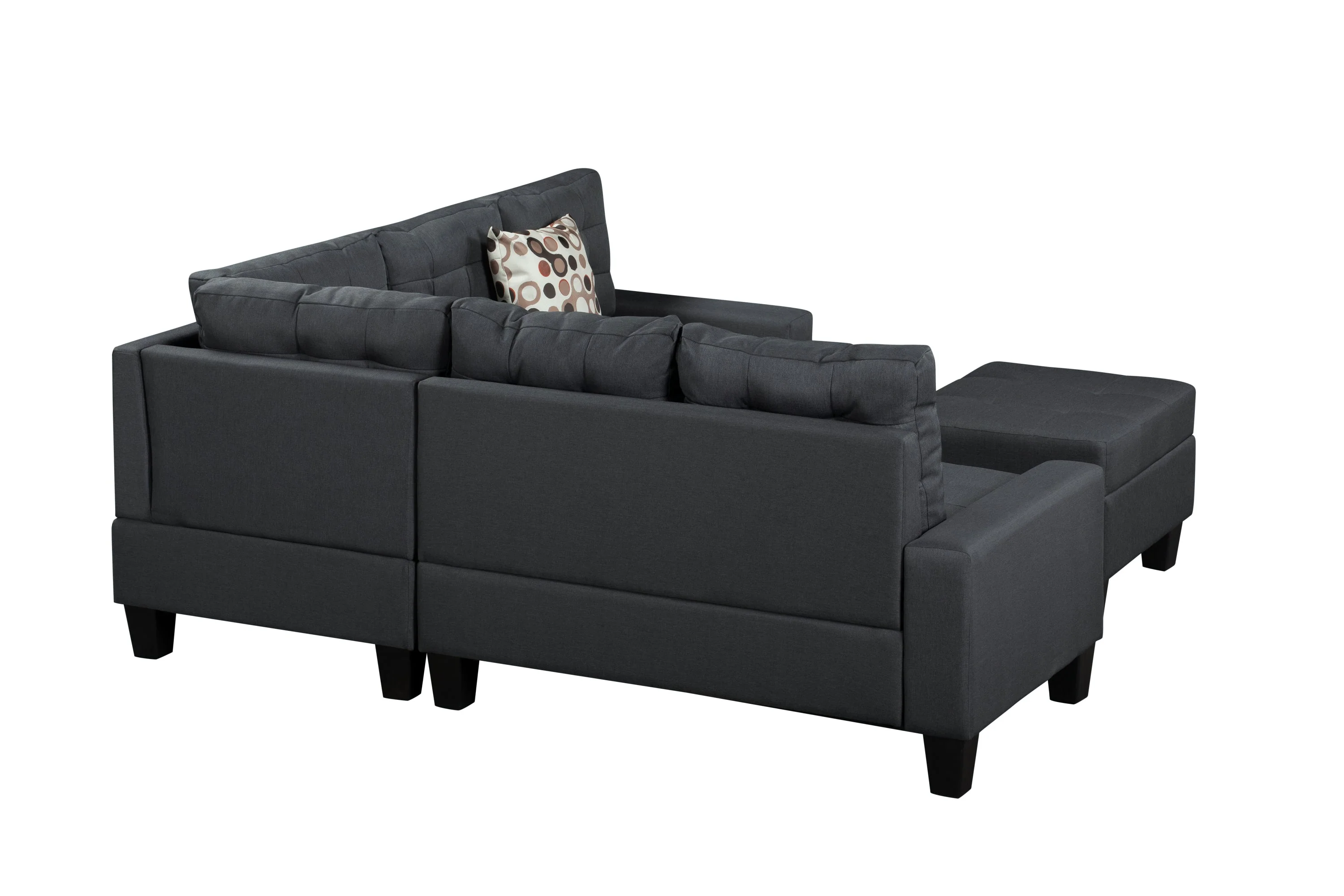 6-Piece Upholstered Sectional Sofa Grey - Image 9
