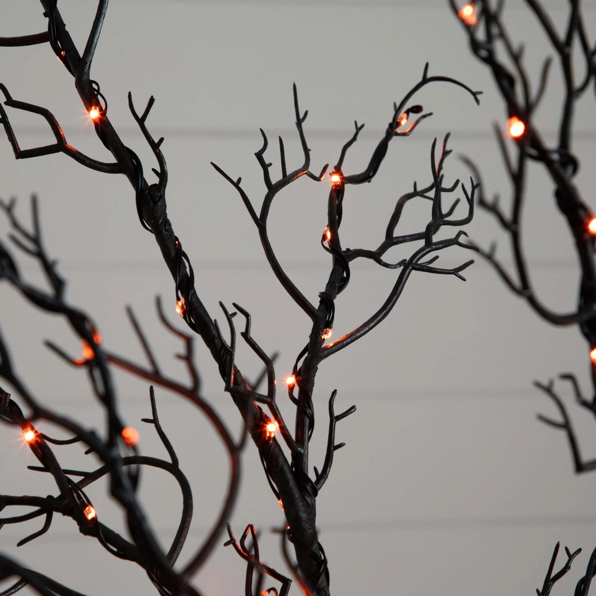 6’ Pre-Lit Halloween Minimalist Twig Artificial Fall Tree with 320 Orange & Purple LED Lights - Image 5