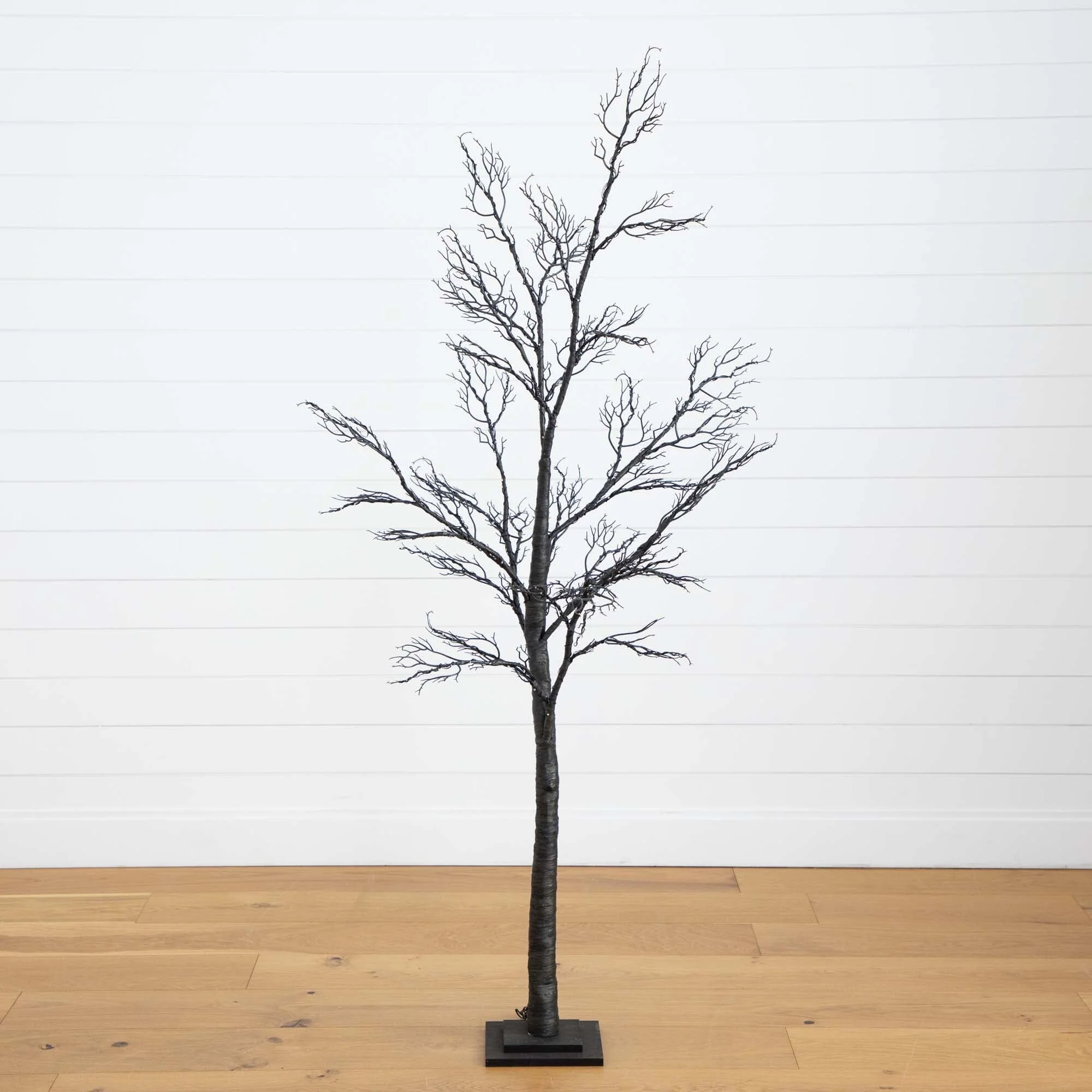 6’ Pre-Lit Halloween Minimalist Twig Artificial Fall Tree with 320 Orange & Purple LED Lights - Image 6