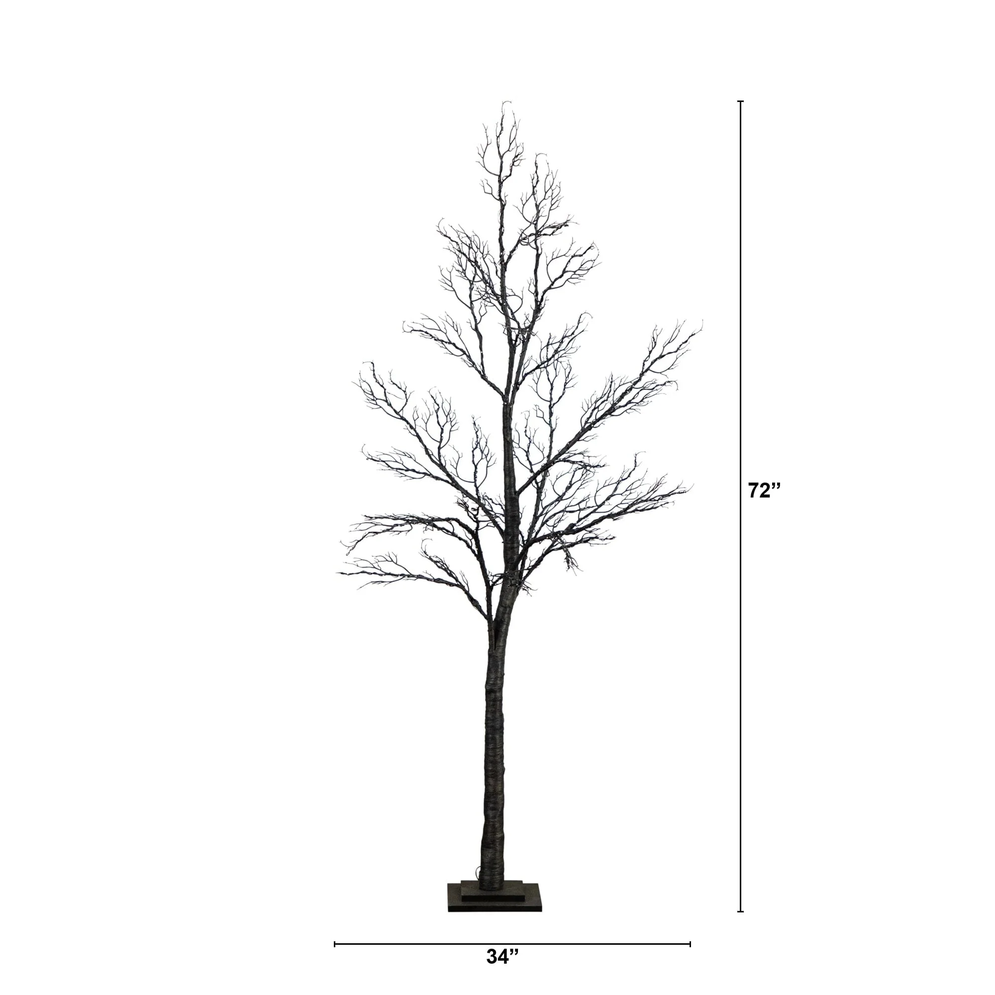6’ Pre-Lit Halloween Minimalist Twig Artificial Fall Tree with 320 Orange & Purple LED Lights - Image 9