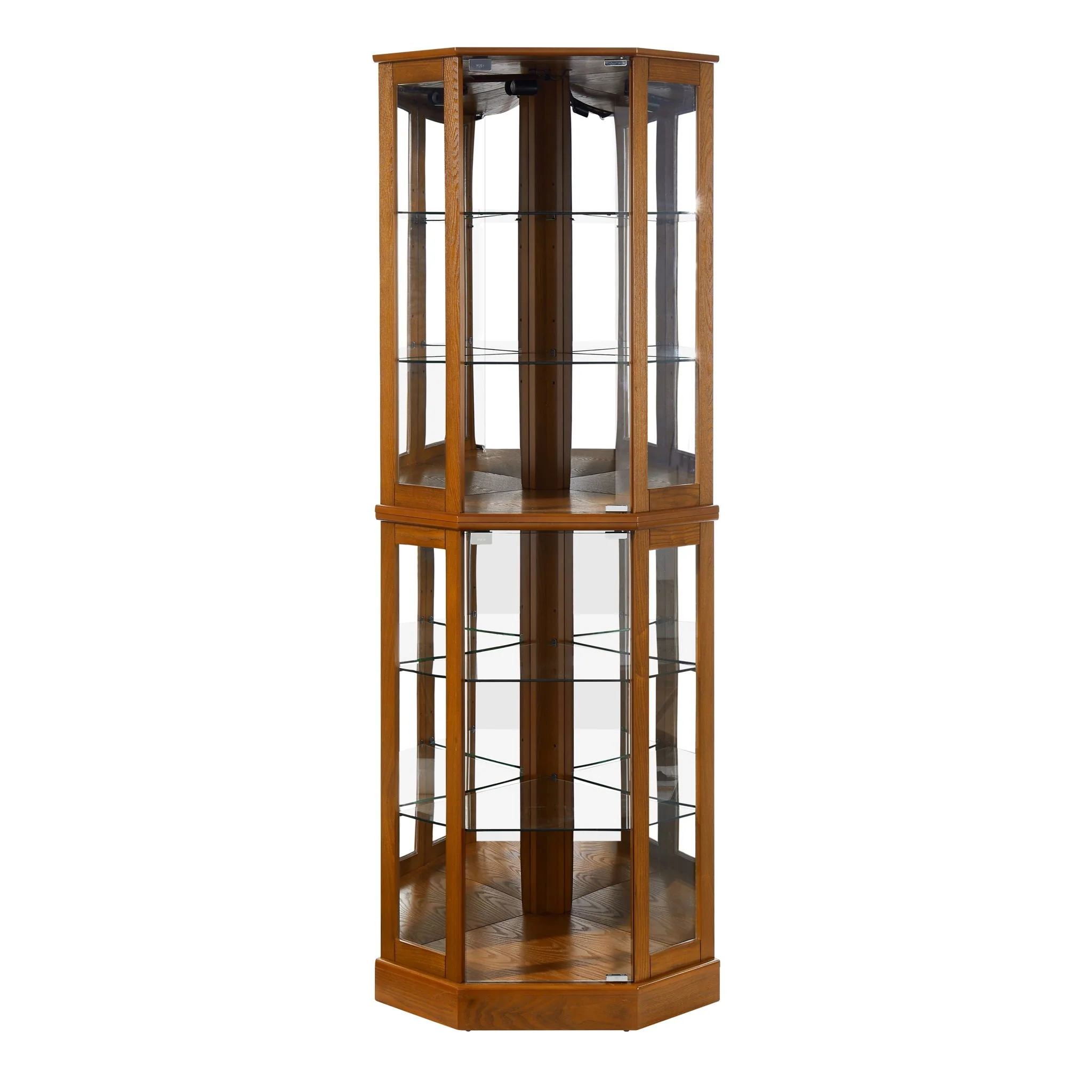 6 Shelf Corner Curio Display Cabinet With Lights, Mirrors And Adjustable Shelves (E26 Light Bulb Not Included) - Image 2