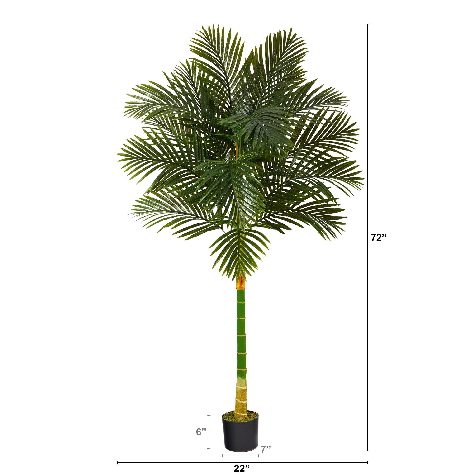 6’ Single Stalk Golden Cane Artificial Palm Tree - Image 2