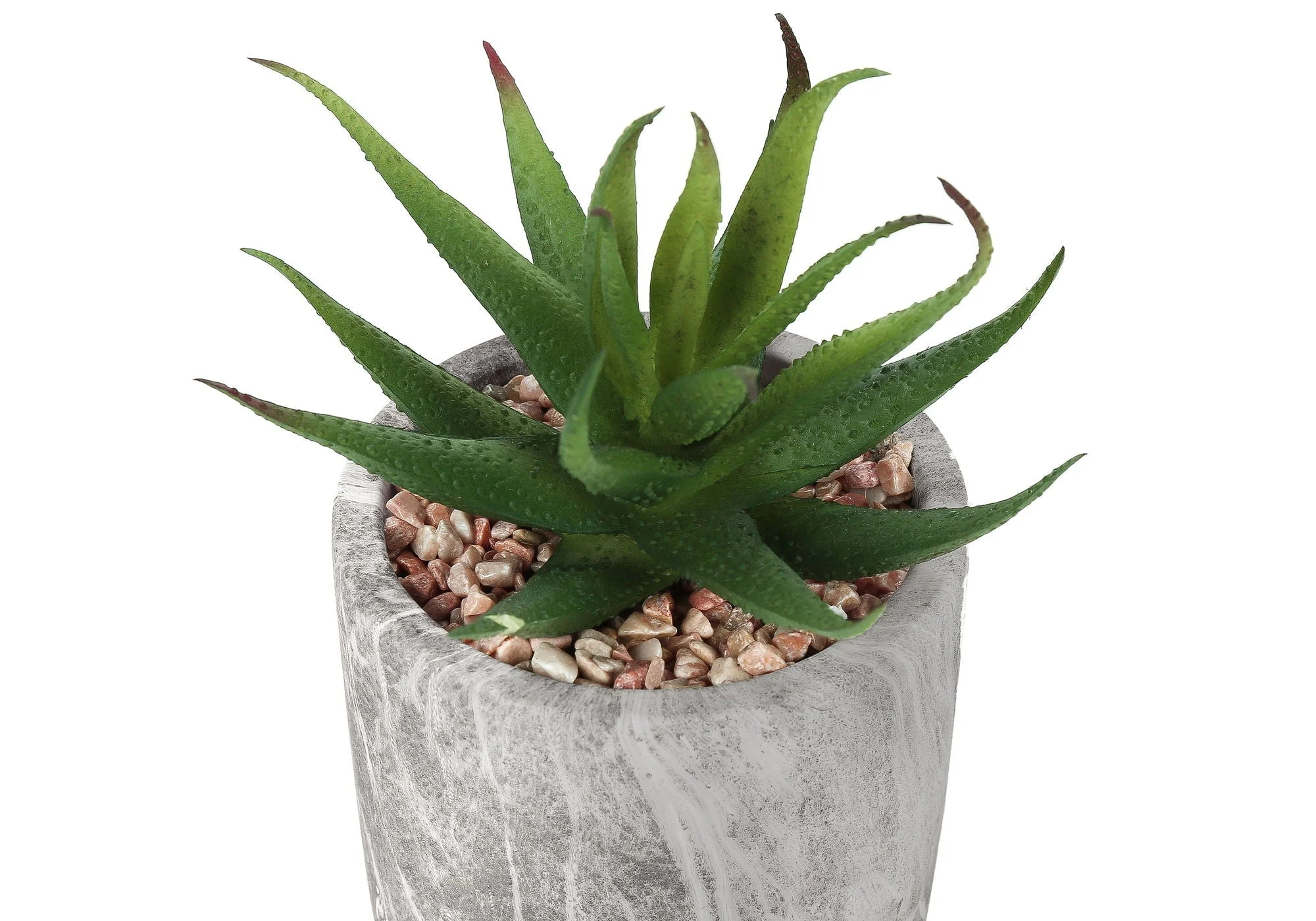 6" Tall, Artificial Plant, Succulent, Indoor, Faux, Fake, Table, Greenery, Potted, Decorative (Set of 2) - Green / Gray - Image 3