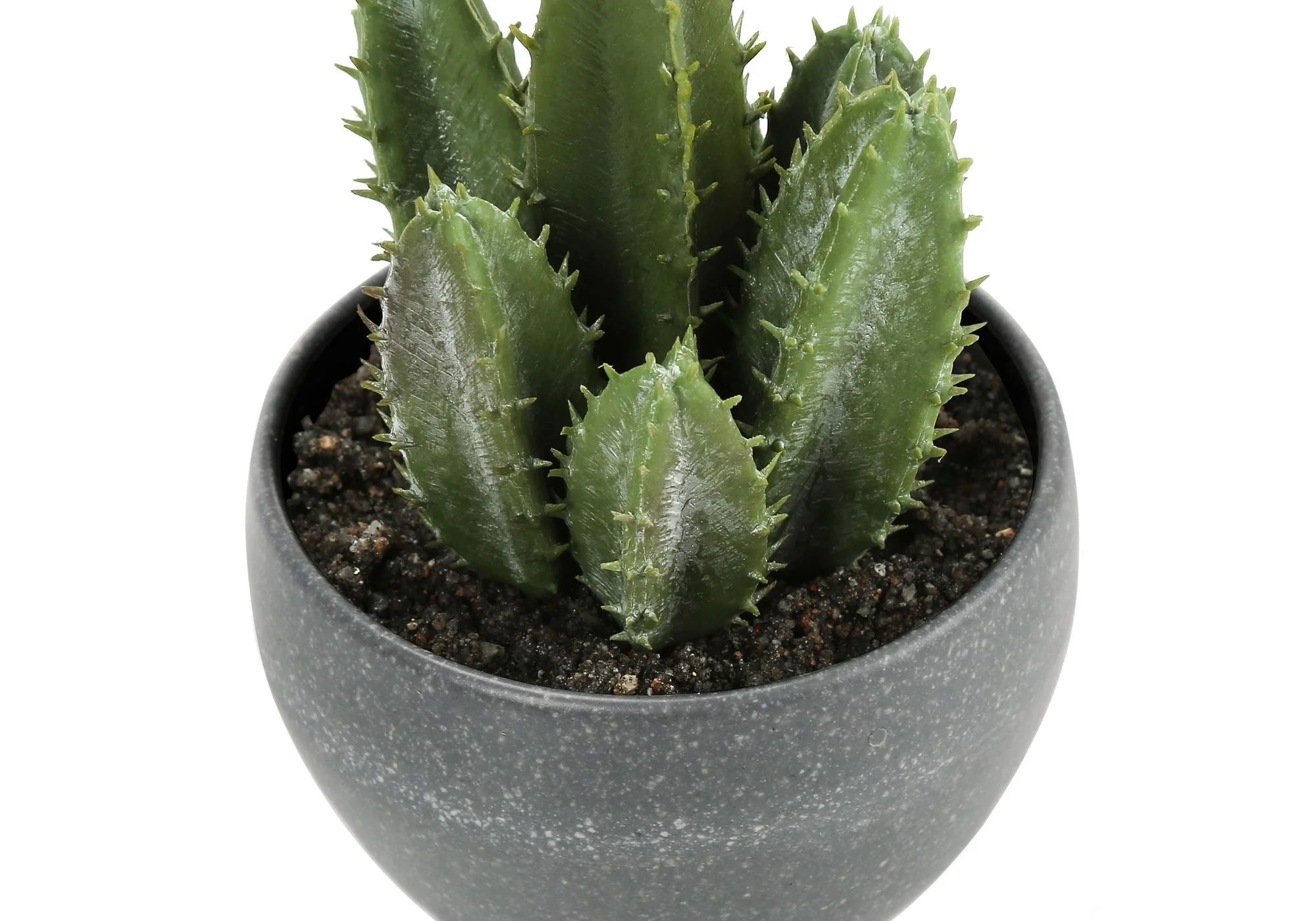 6" Tall, Artificial Plant, Succulent, Indoor, Faux, Fake, Table, Greenery, Potted, Decorative (Set of 3) - Green / Gray - Image 3