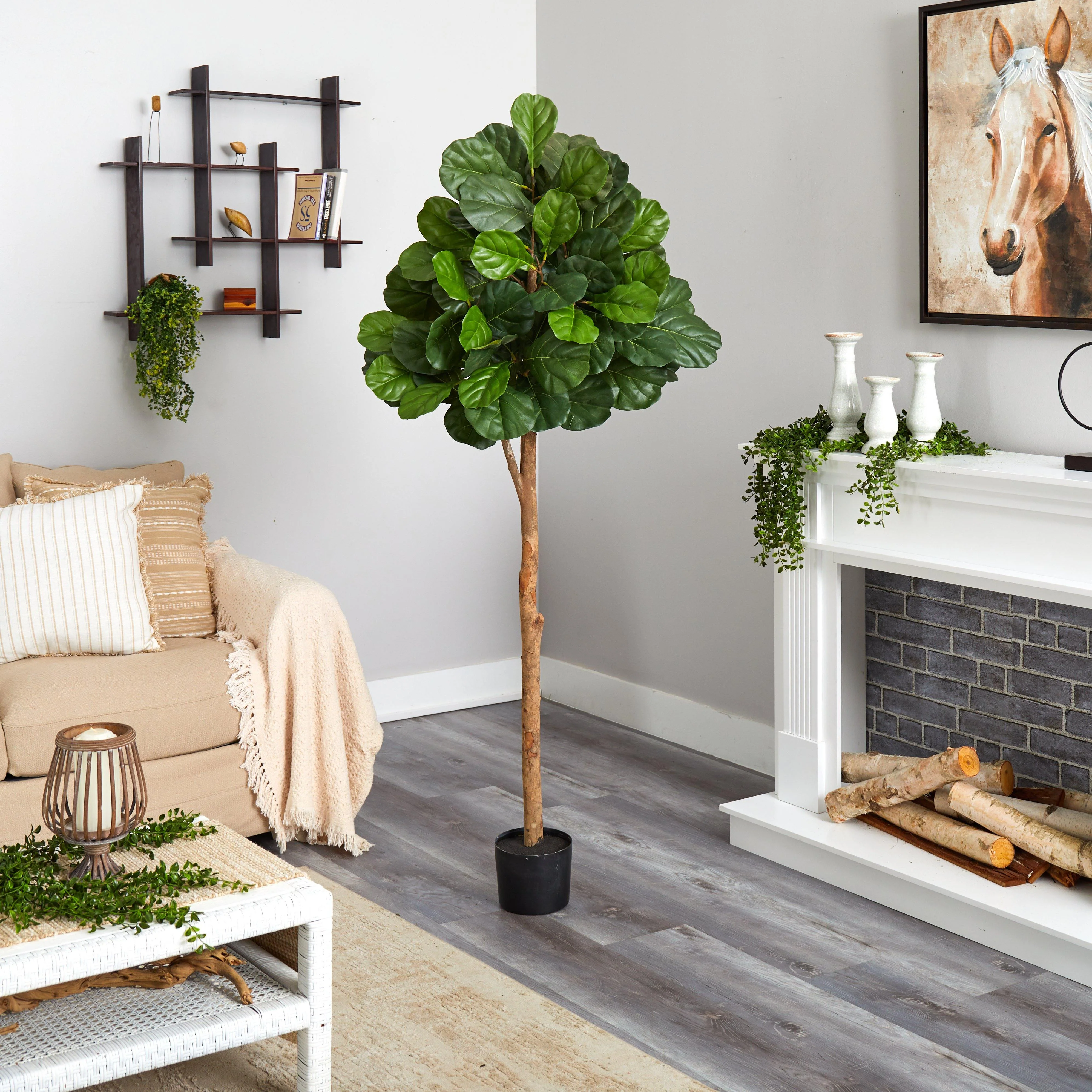 6’ Tall Fiddle Leaf Fig Artificial Tree - Image 3