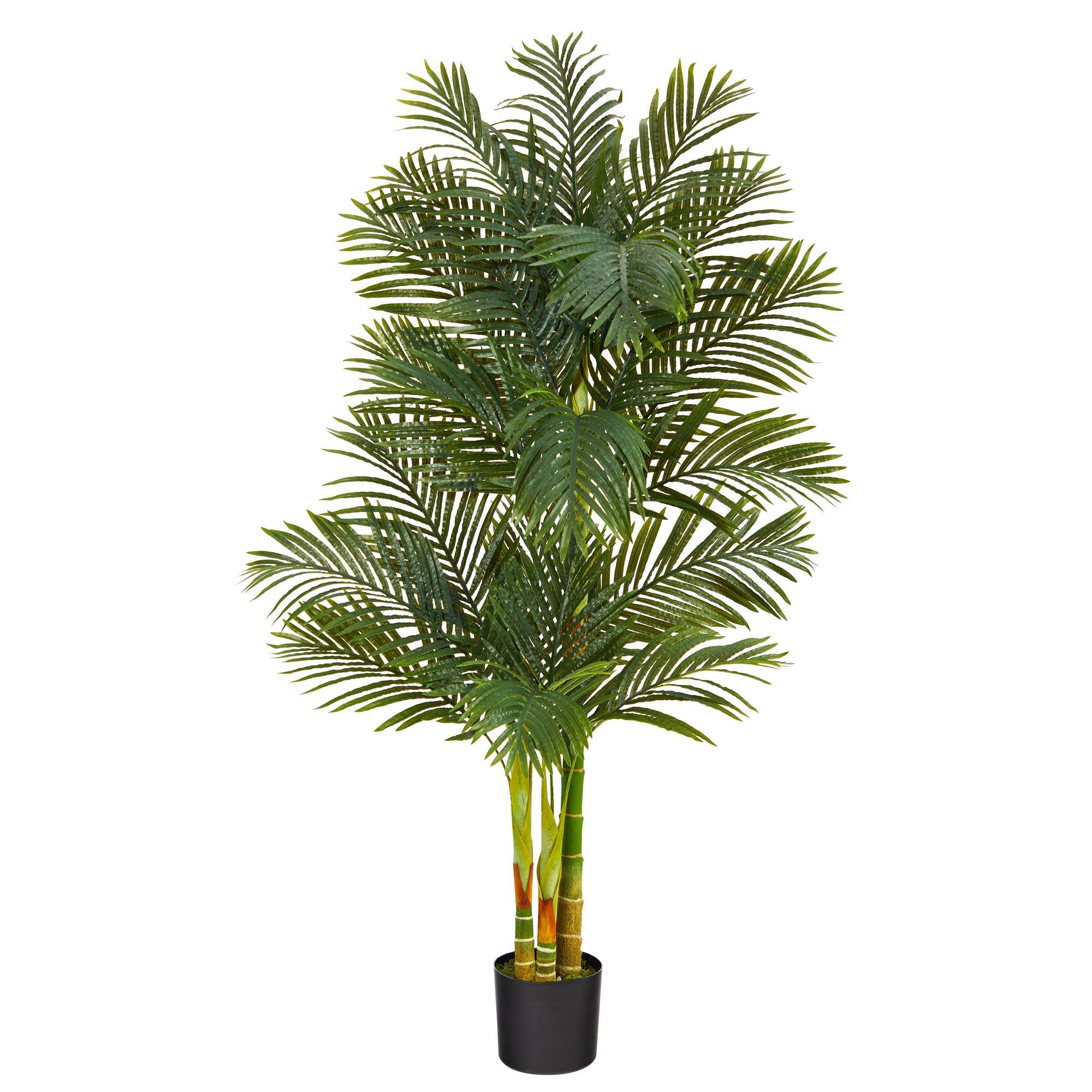 6’ Triple Stalk Golden Cane Artificial Palm Tree - Image 5