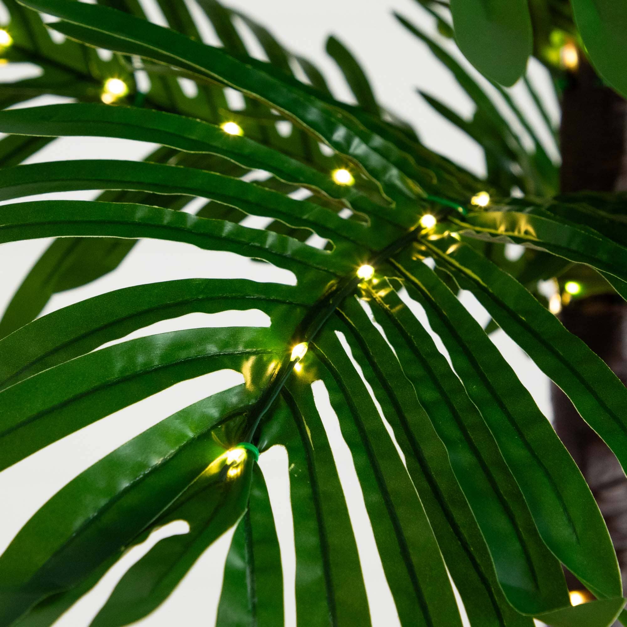 6’ UV Resistant Lighted Artificial Palm Tree with 206 Warm White LED Lights (Indoor/Outdoor) - Image 2