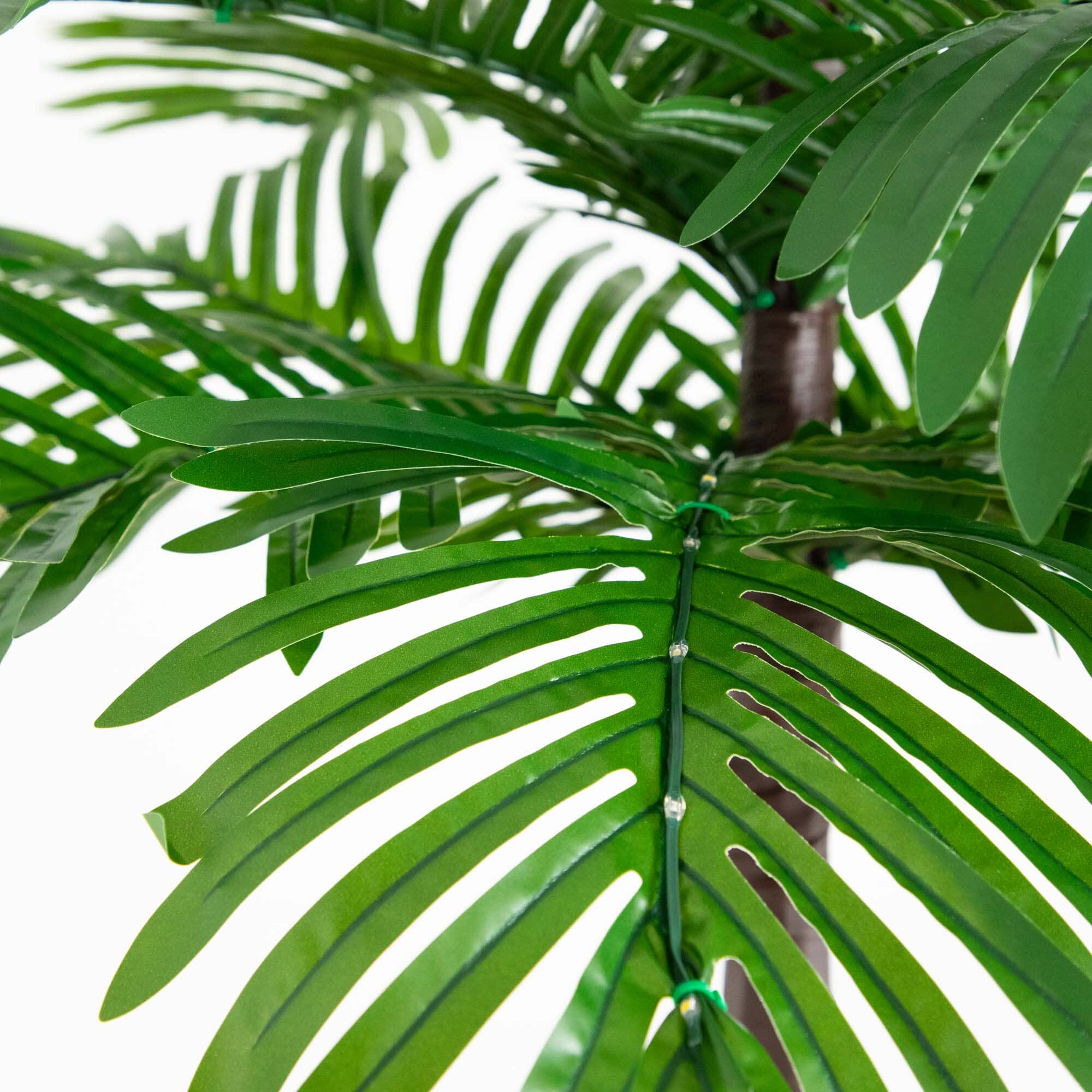 6’ UV Resistant Lighted Artificial Palm Tree with 206 Warm White LED Lights (Indoor/Outdoor) - Image 5