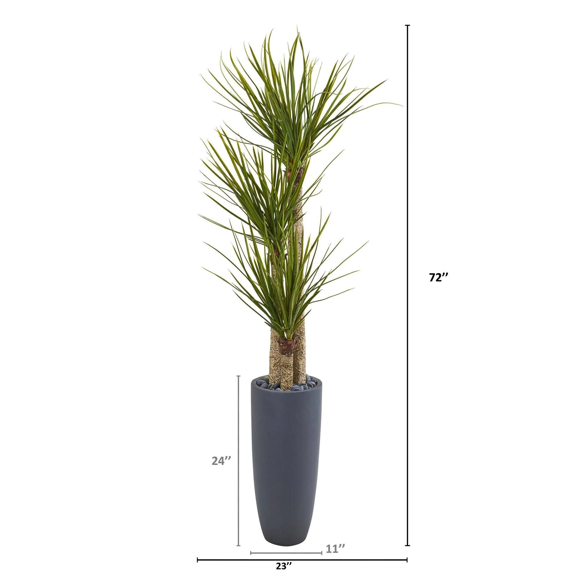 6’ Yucca Artificial Tree in Bullet Planter - Image 2