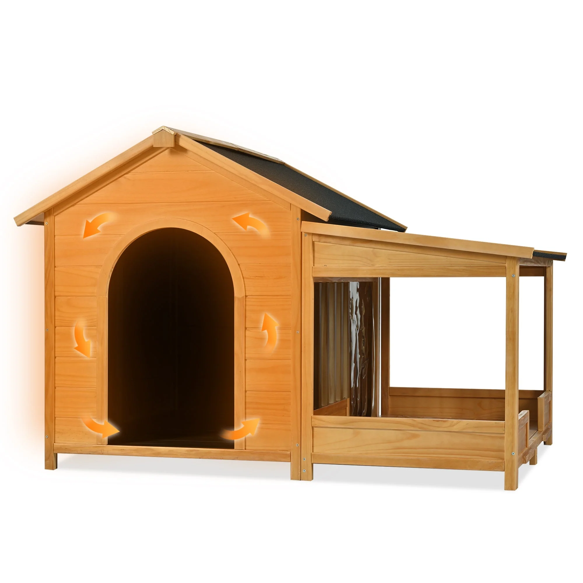60.2' Large Outdoor Dog House with Insulated Liner for Winter Waterproof Dog Kennel - Image 11