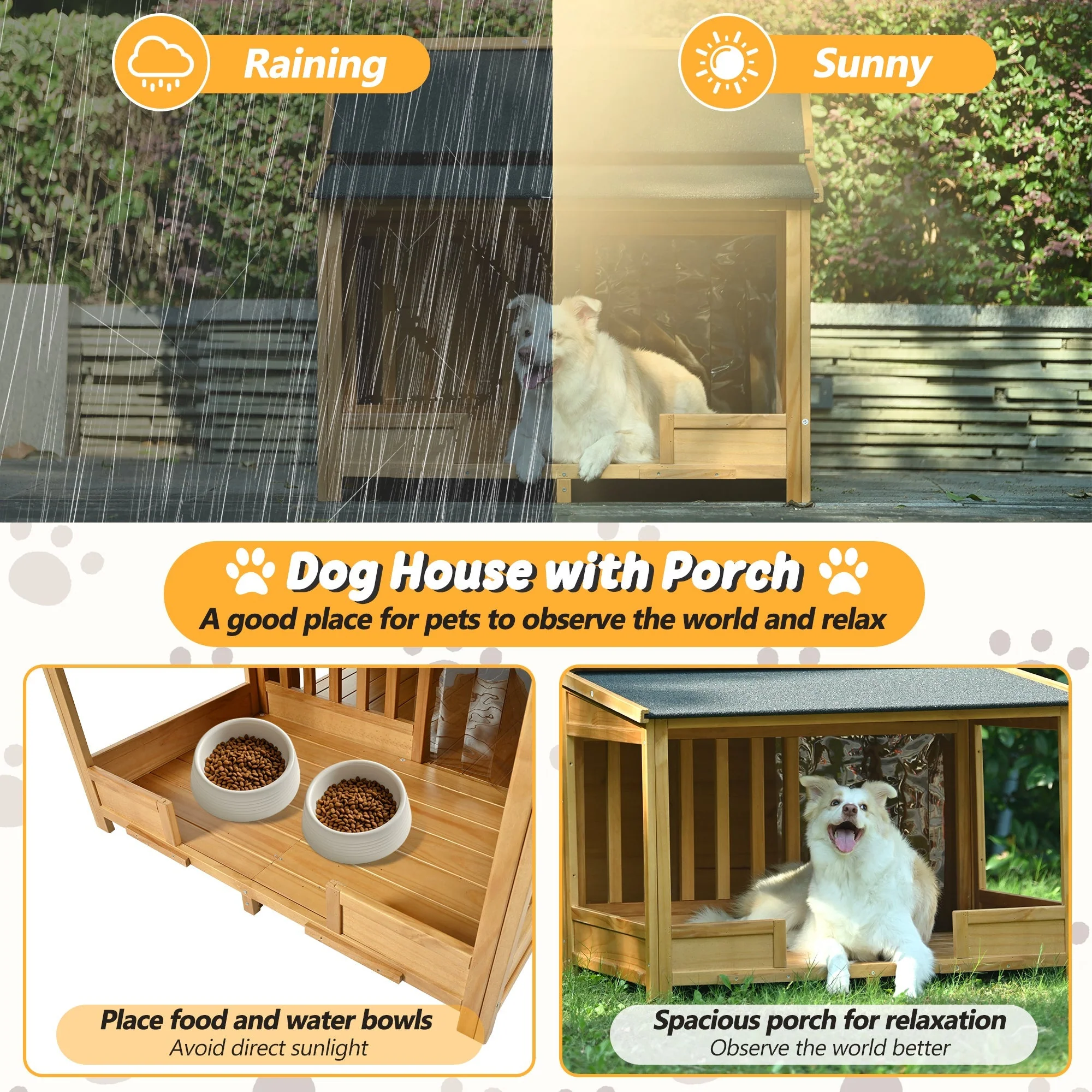 60.2' Large Outdoor Dog House with Insulated Liner for Winter Waterproof Dog Kennel - Image 6