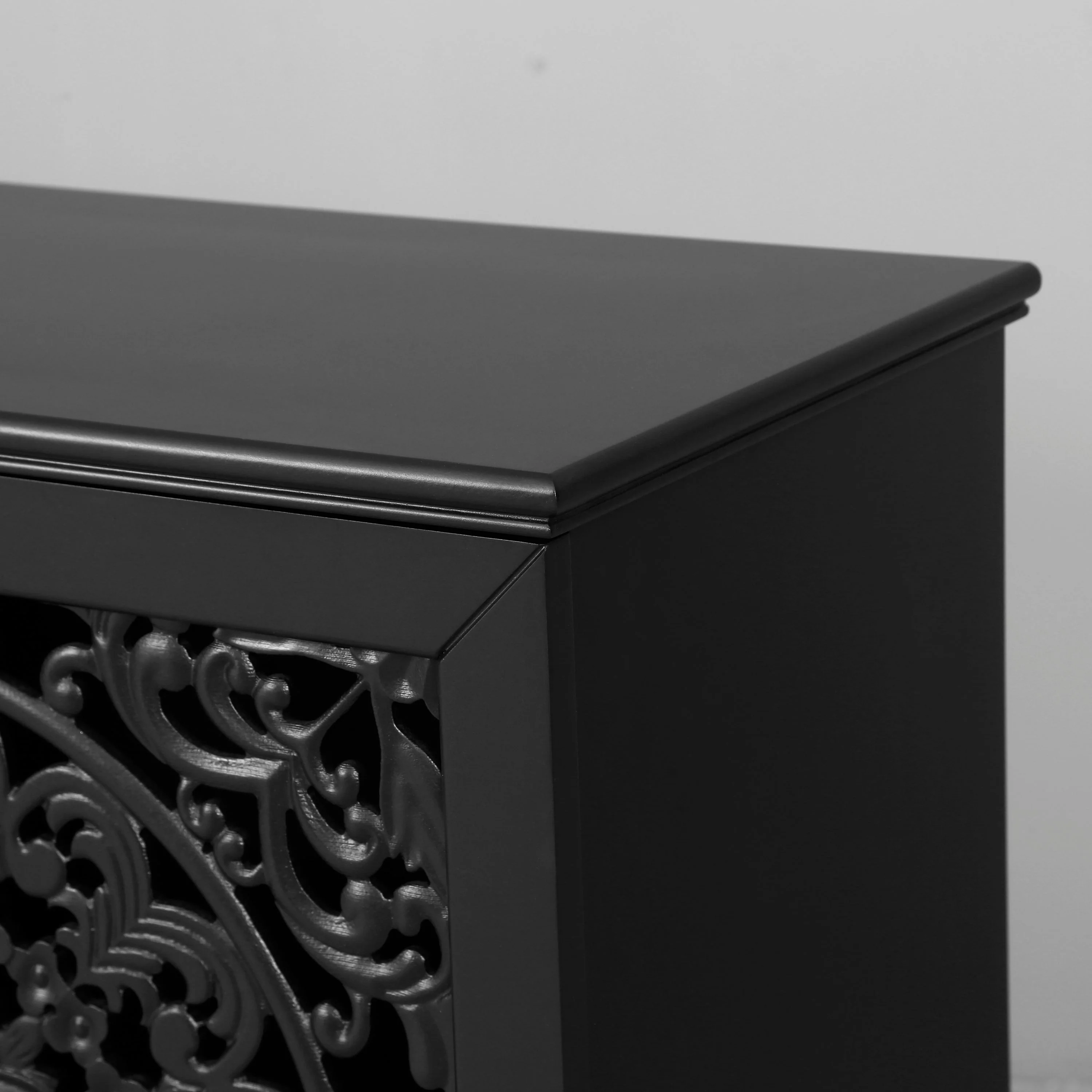 60" Antique Buffet Cabinet with Floral Carvings - Image 18