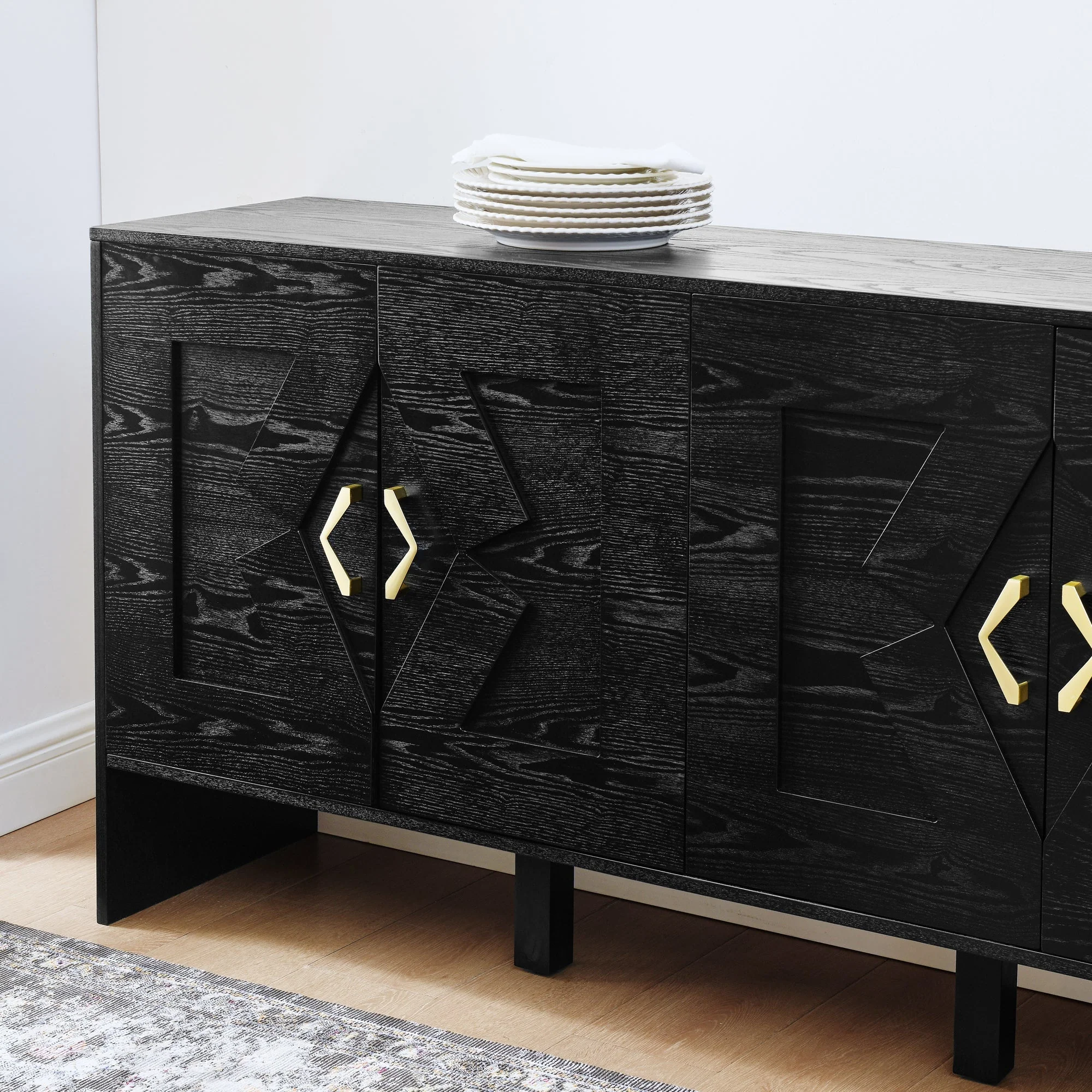 60" Mid Century Modern Sideboard Buffet Cabinet with Storage - Image 7