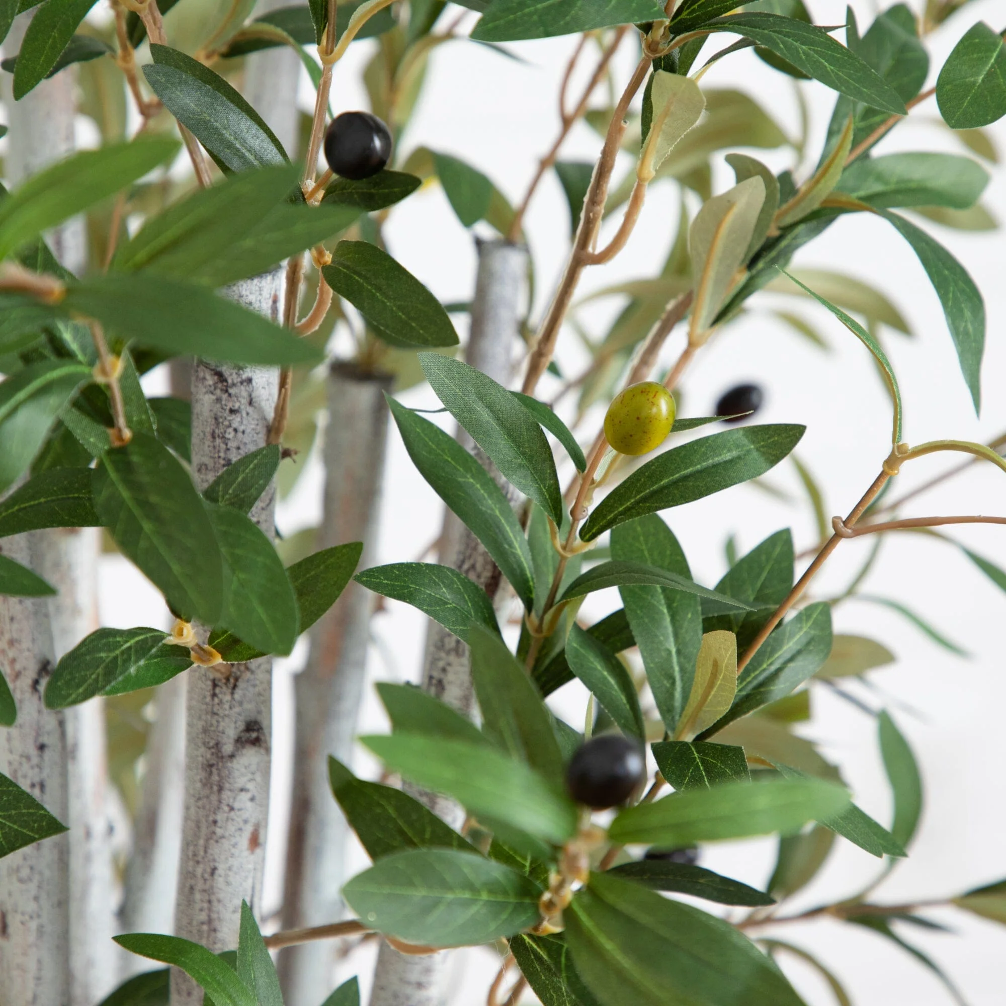 62” Olive Artificial Tree in Ribbed Metal Planter - Image 2